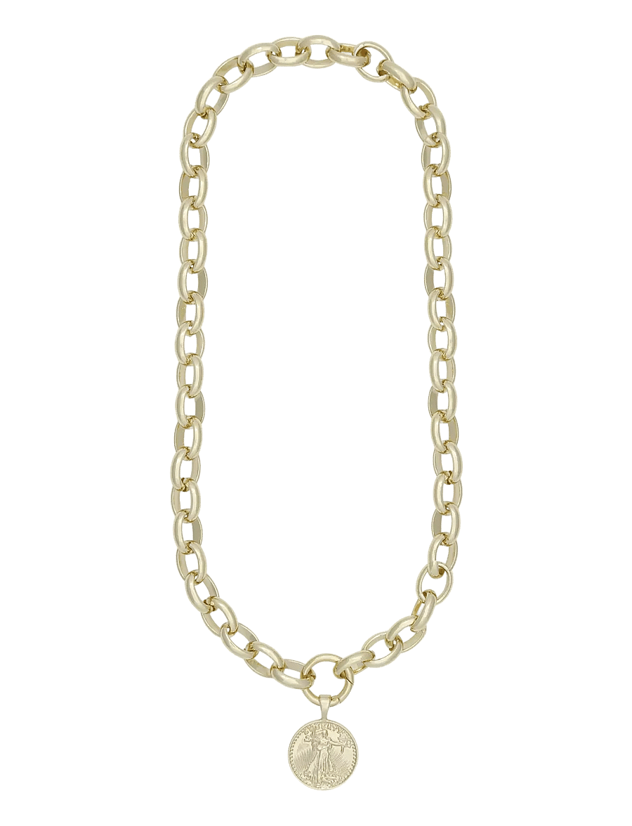 SNÖ of Sweden - Rule big coin neck 50 plain g-50 cm - chain necklaces - plain g - 1