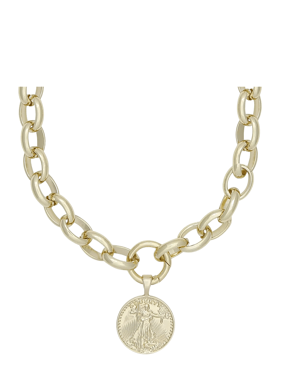 SNÖ of Sweden - Rule big coin neck 50 plain g-50 cm - chain necklaces - plain g - 2