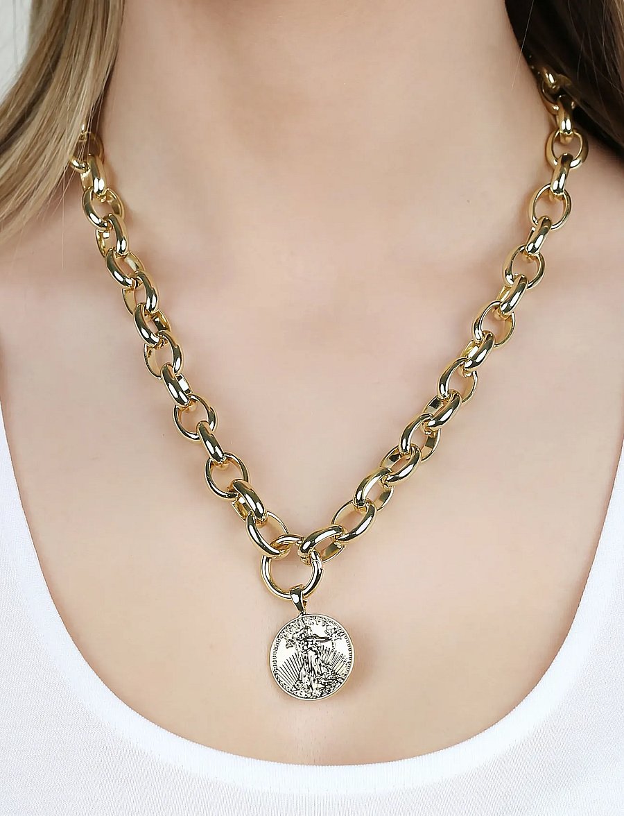 SNÖ of Sweden - Rule big coin neck 50 plain g-50 cm - chain necklaces - plain g - 0
