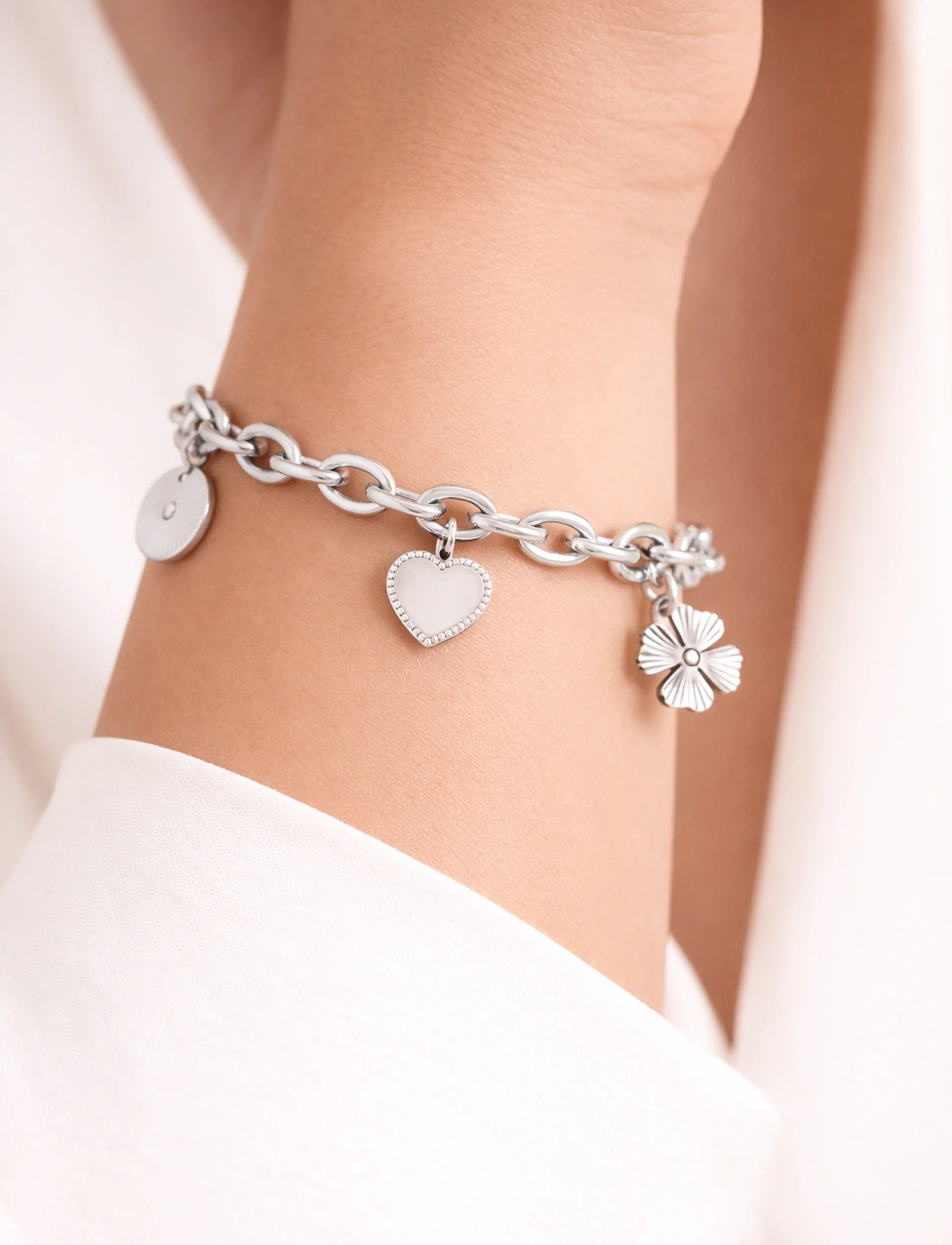 SNÖ of Sweden Rule Charm Brace S/Clear-Onesize, One Size, Bracelets, Silber - Chain Frauen