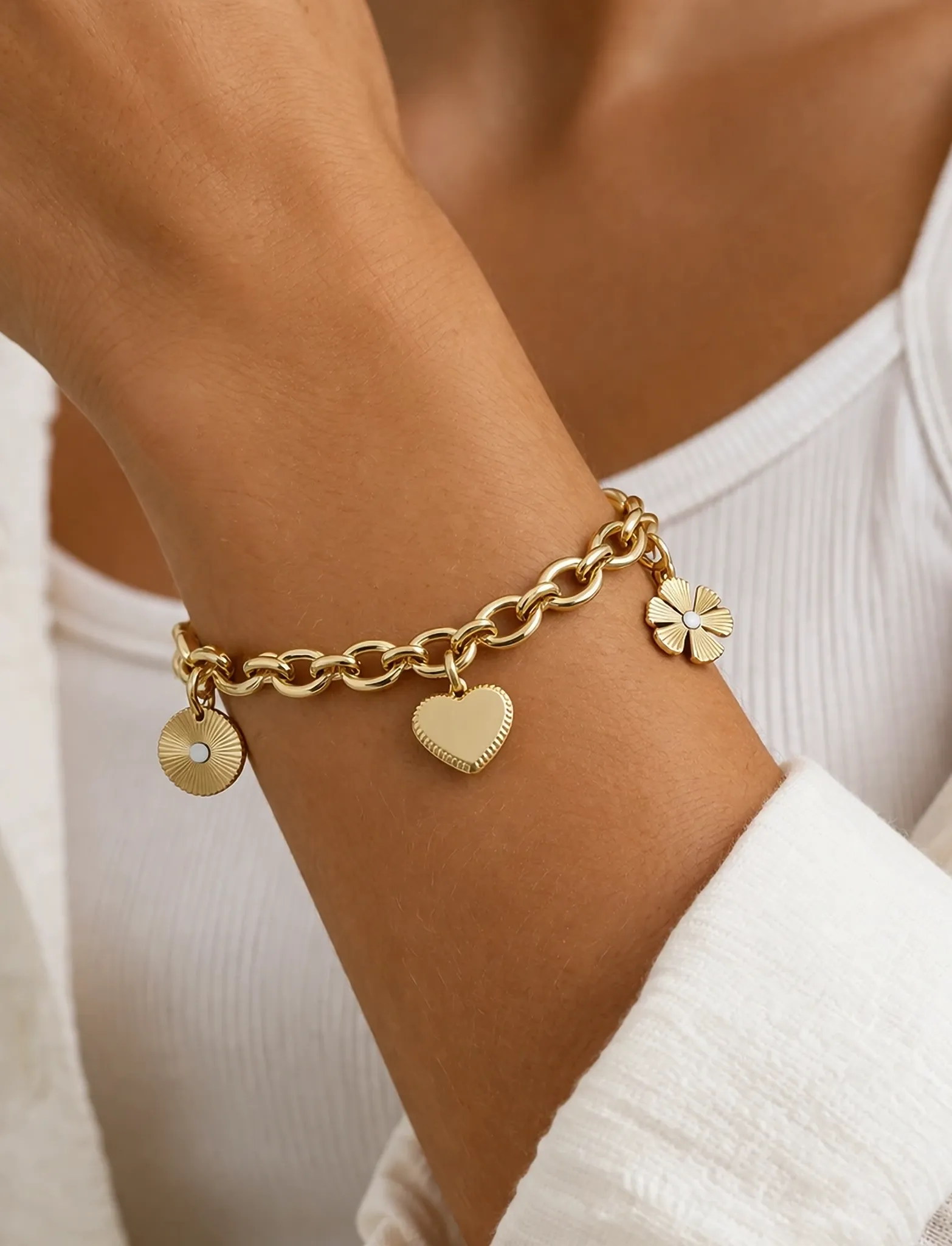 SNÖ of Sweden Rule Charm Brace G/Clear-Onesize, One Size, Bracelets, Gold - Chain Frauen