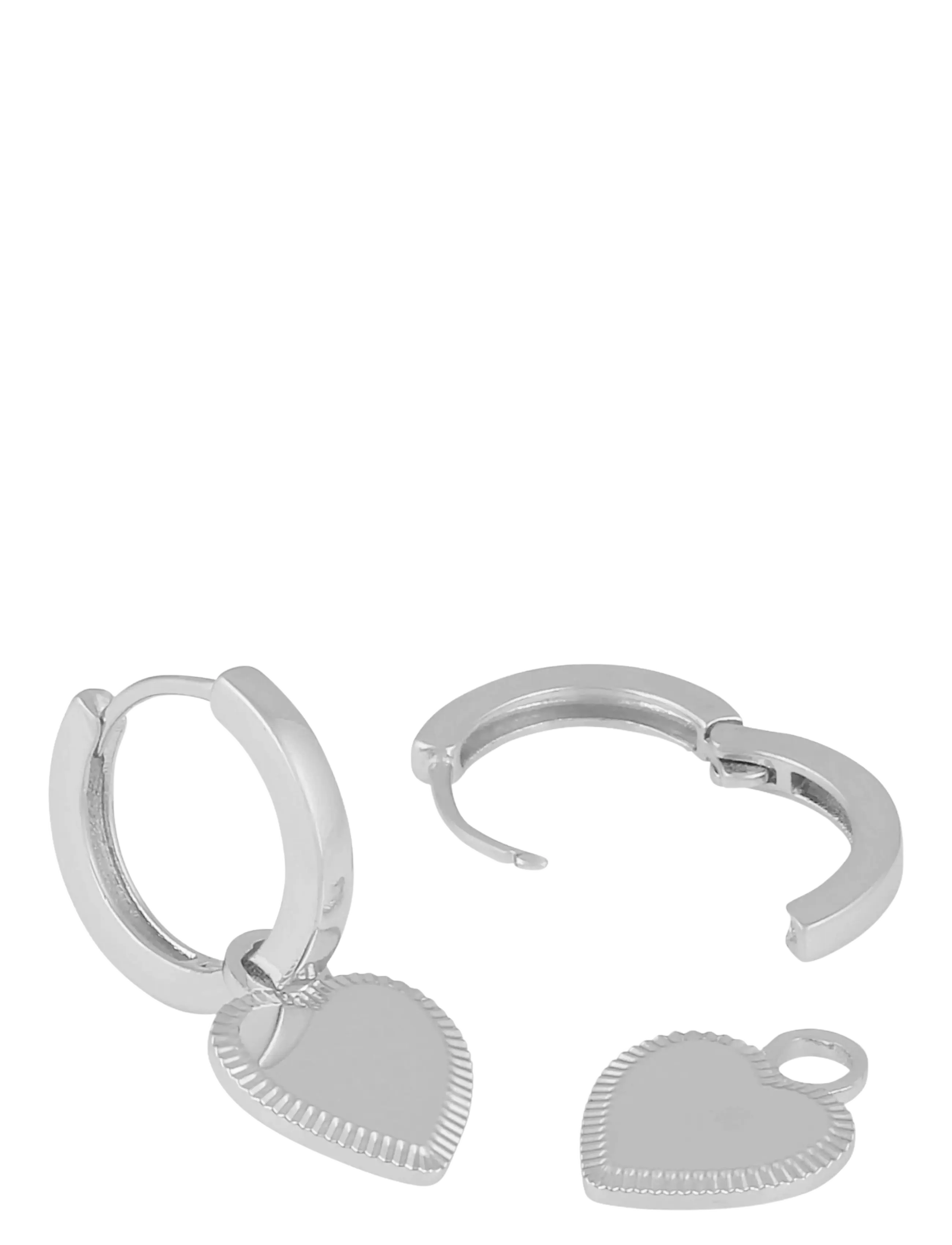 SNÖ of Sweden - Rule heart pendant ear plain s-Onesize - creoler & hoops - plain s - 2