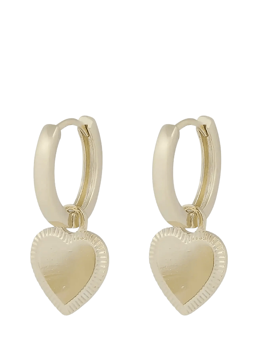 SNÖ of Sweden - Rule heart pendant ear plain g-Onesize - hoops - plain g - 1