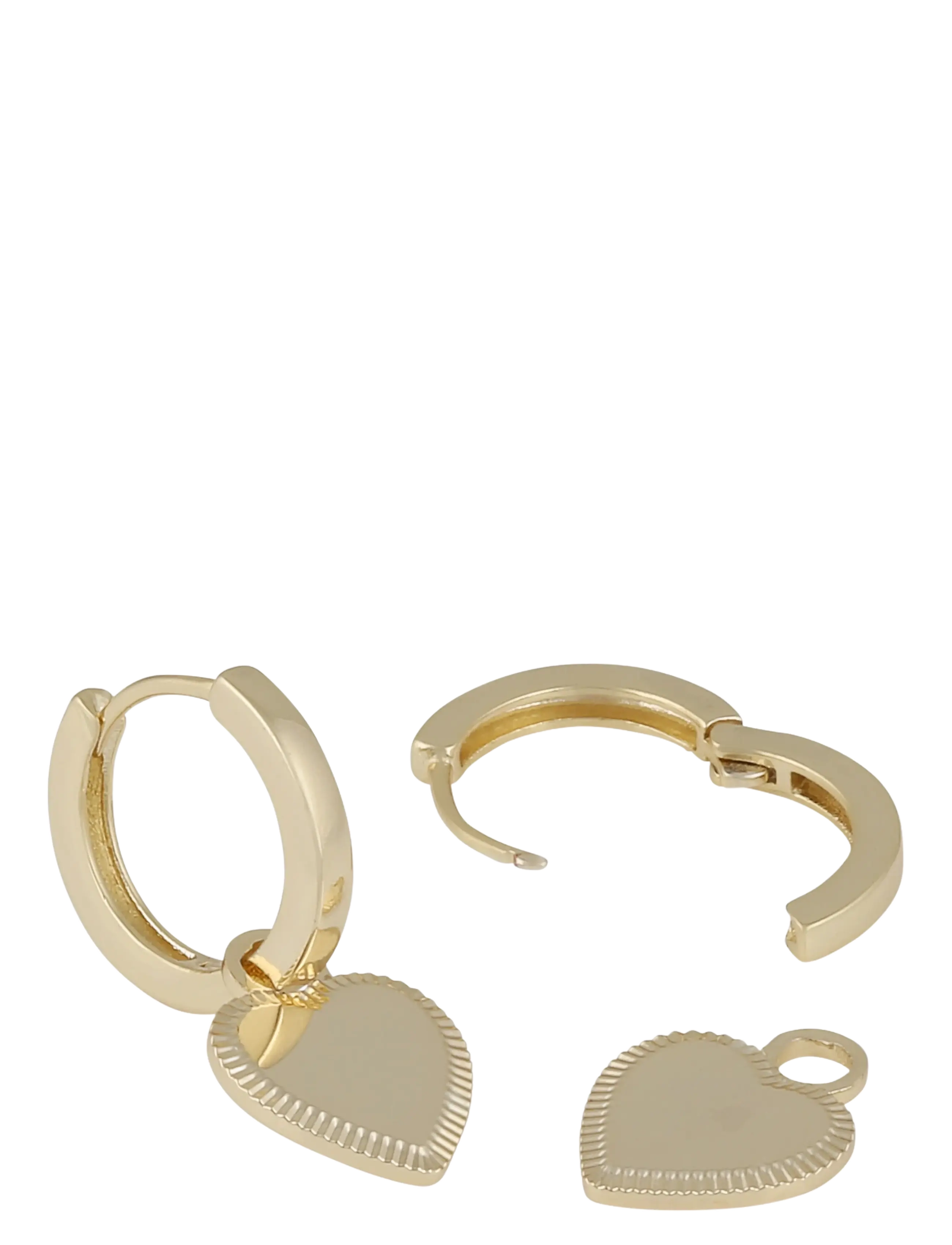 SNÖ of Sweden - Rule heart pendant ear plain g-Onesize - cerceaux - plain g - 2