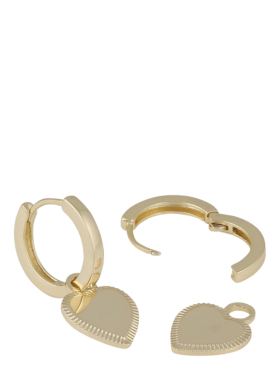 SNÖ of Sweden - Rule heart pendant ear plain g-Onesize - hoops - plain g - 2