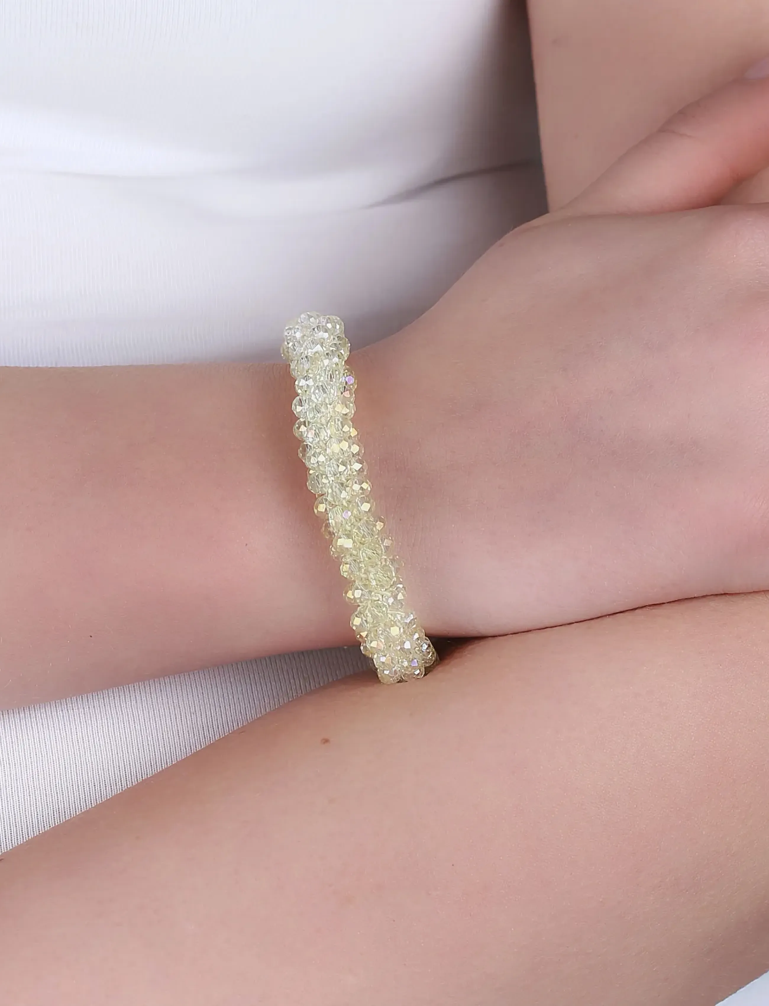 SNÖ of Sweden United Bubbles Elastic Brace G/Light Lemon-Onesize, Kvinder, Perlearmbånd, Gul, Str: ONE SIZE