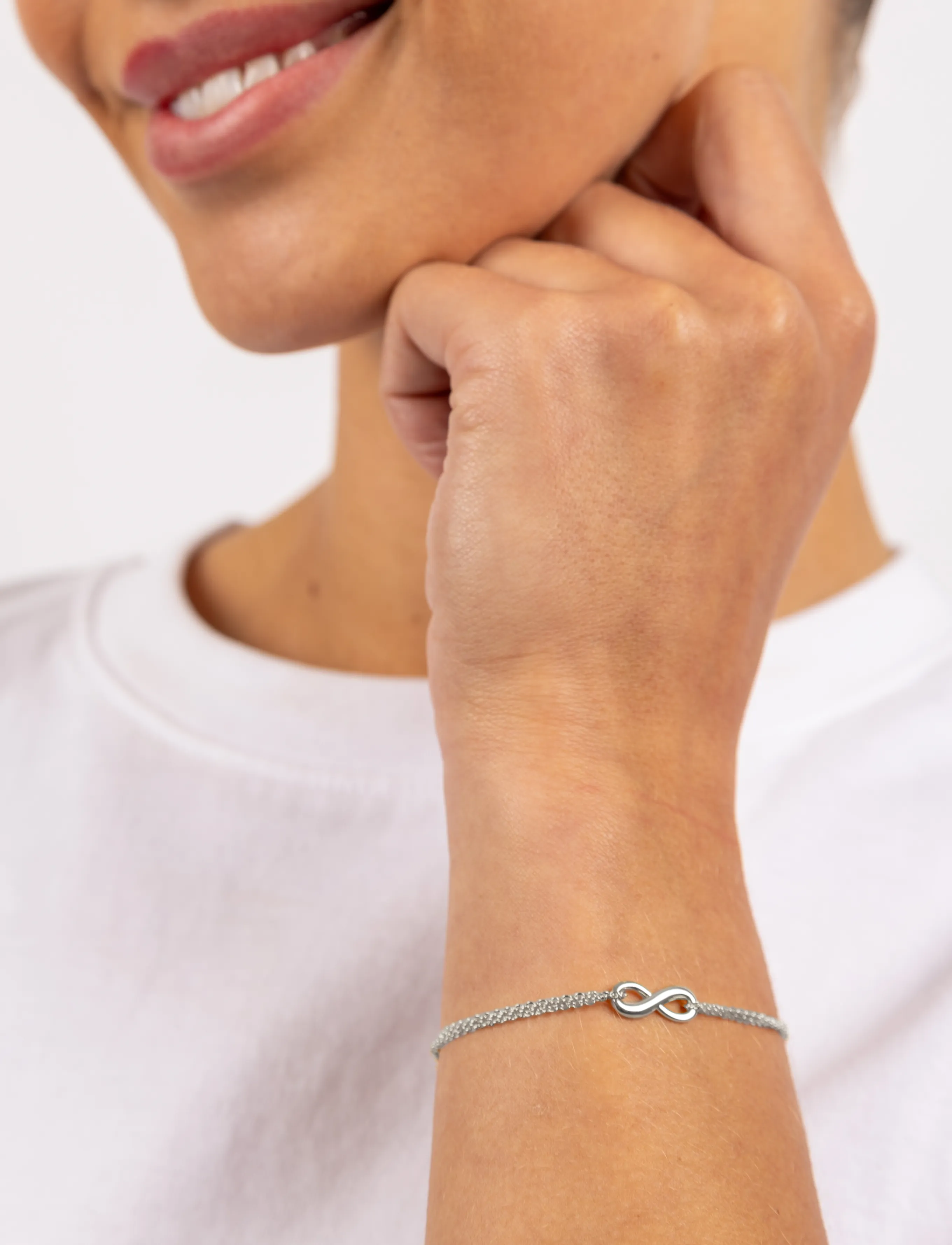 SNÖ of Sweden Everly Double Chain Brace Plain S - Onesize, One Size, Silver, Armbånd > Kædearmbånd, Dame