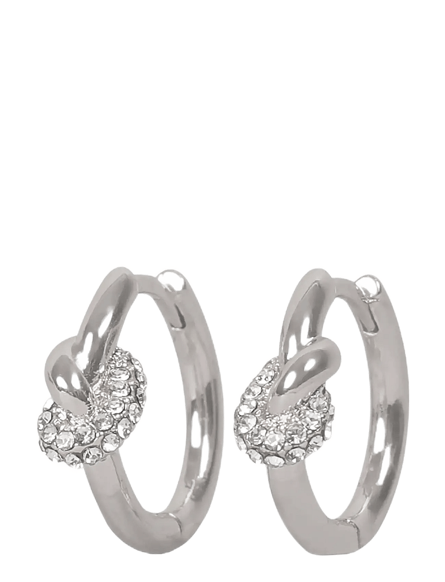 SNÖ of Sweden - Everly small knot crystal ring ear 15mm s/clear - Onesize - kreolen - s/clear - 1
