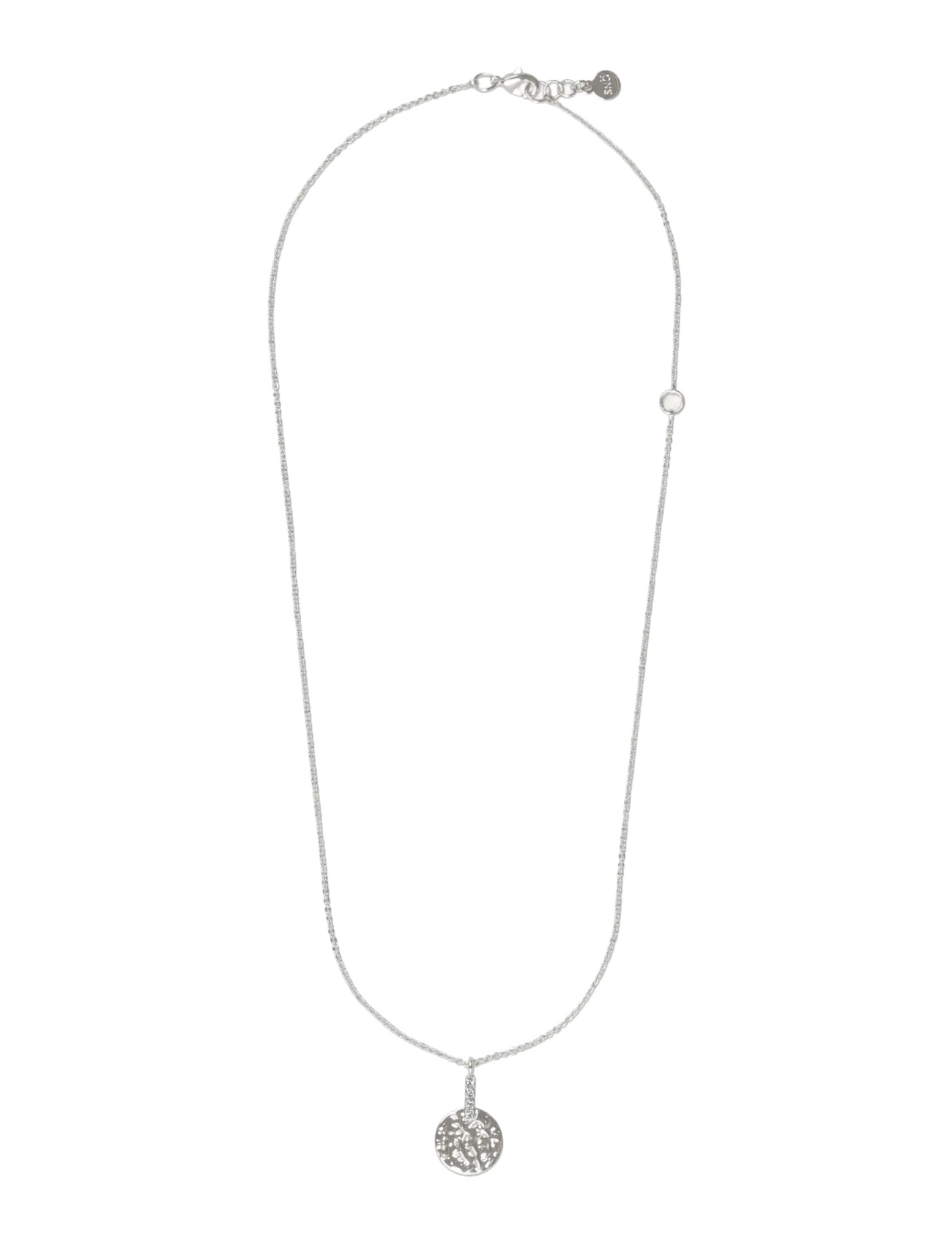 SNÖ of Sweden Union casey hammered pendant neck 40-45 - Smykker - S/CLEAR / silver