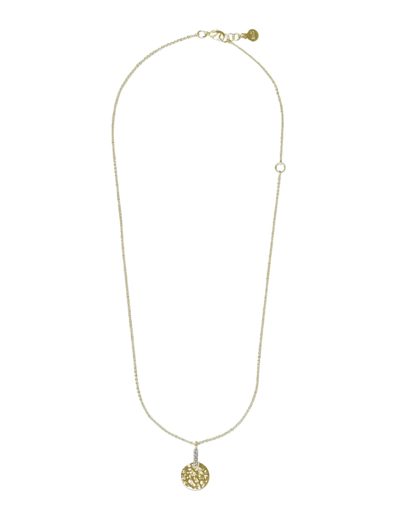 SNÖ of Sweden Union casey hammered pendant neck 40-45 - Smykker - G/CLEAR / gold