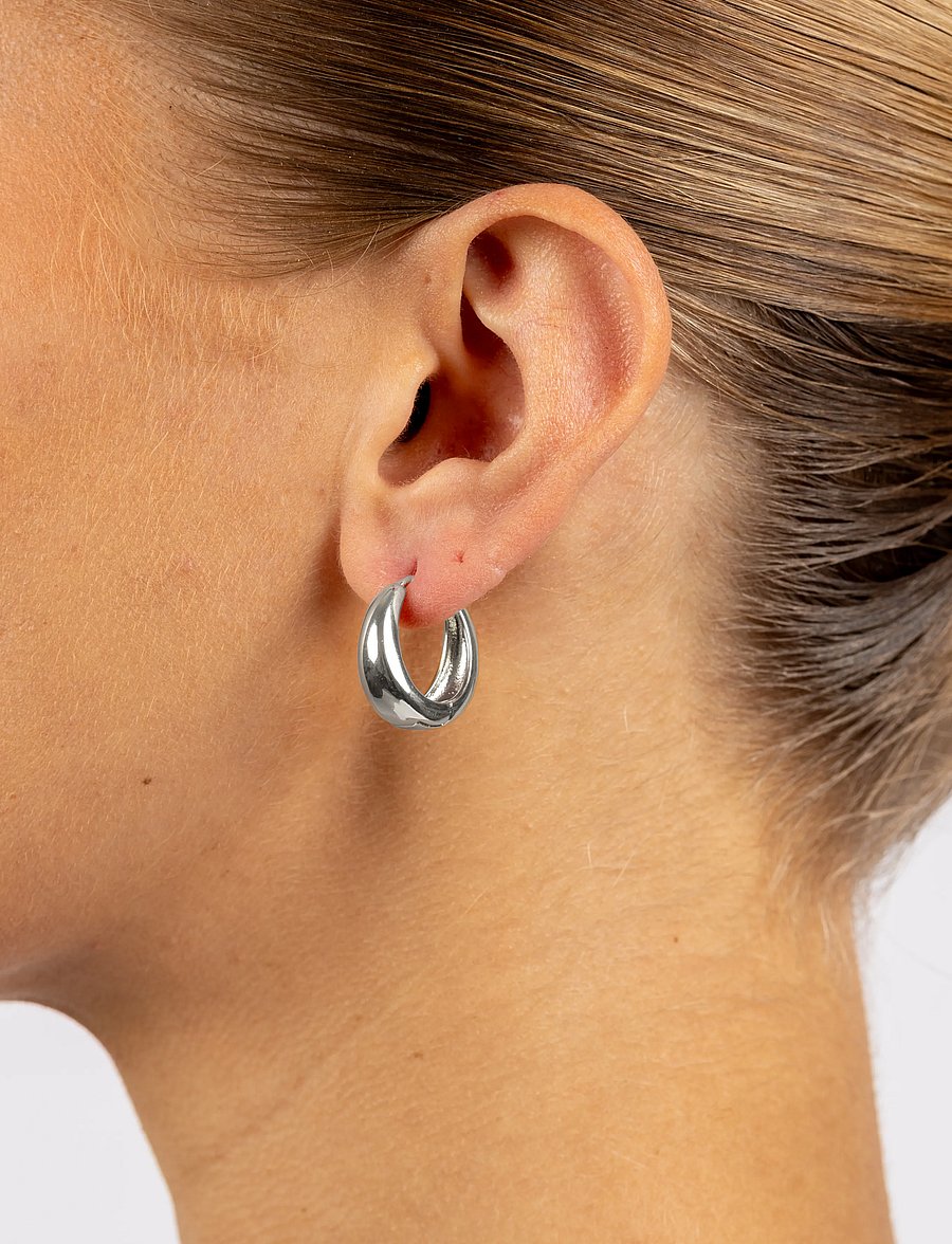 SNÖ of Sweden - Union Honey drop ring ear 20mm plain s - Onesize - plain s - 0