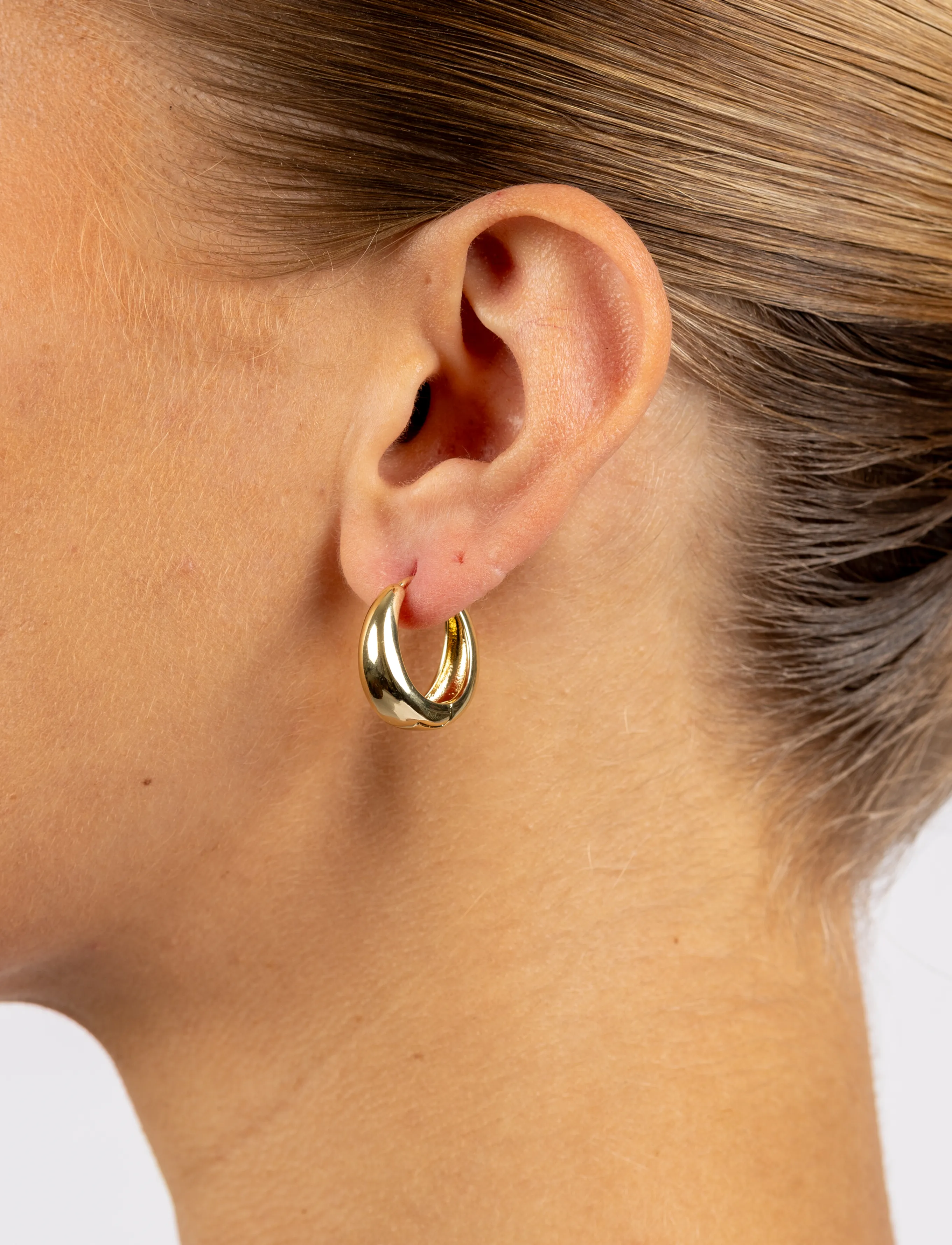 SNÖ of Sweden Union Honey Drop Ring Ear 20Mm Plain G Onesize, One Size, Earrings, Gold - Hoops, Frauen