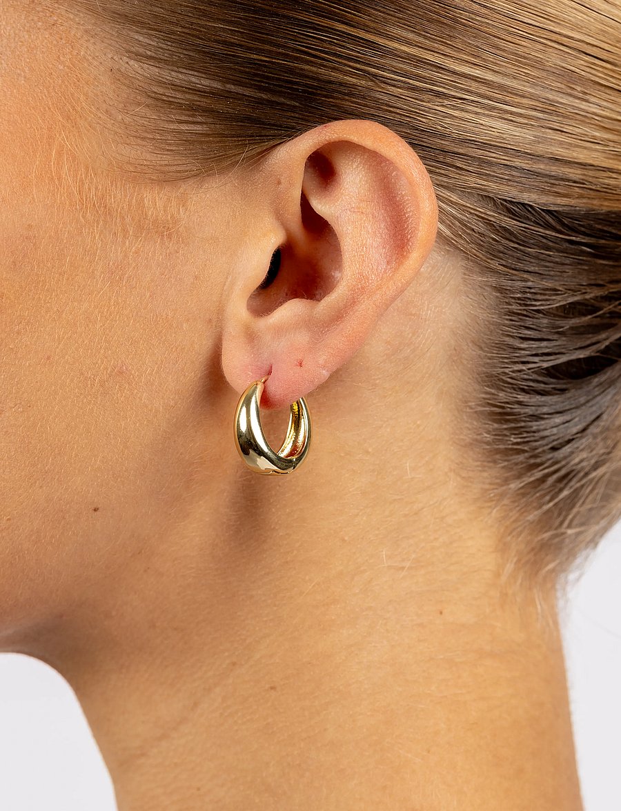 SNÖ of Sweden - Union Honey drop ring ear 20mm plain g - Onesize - plain g - 0