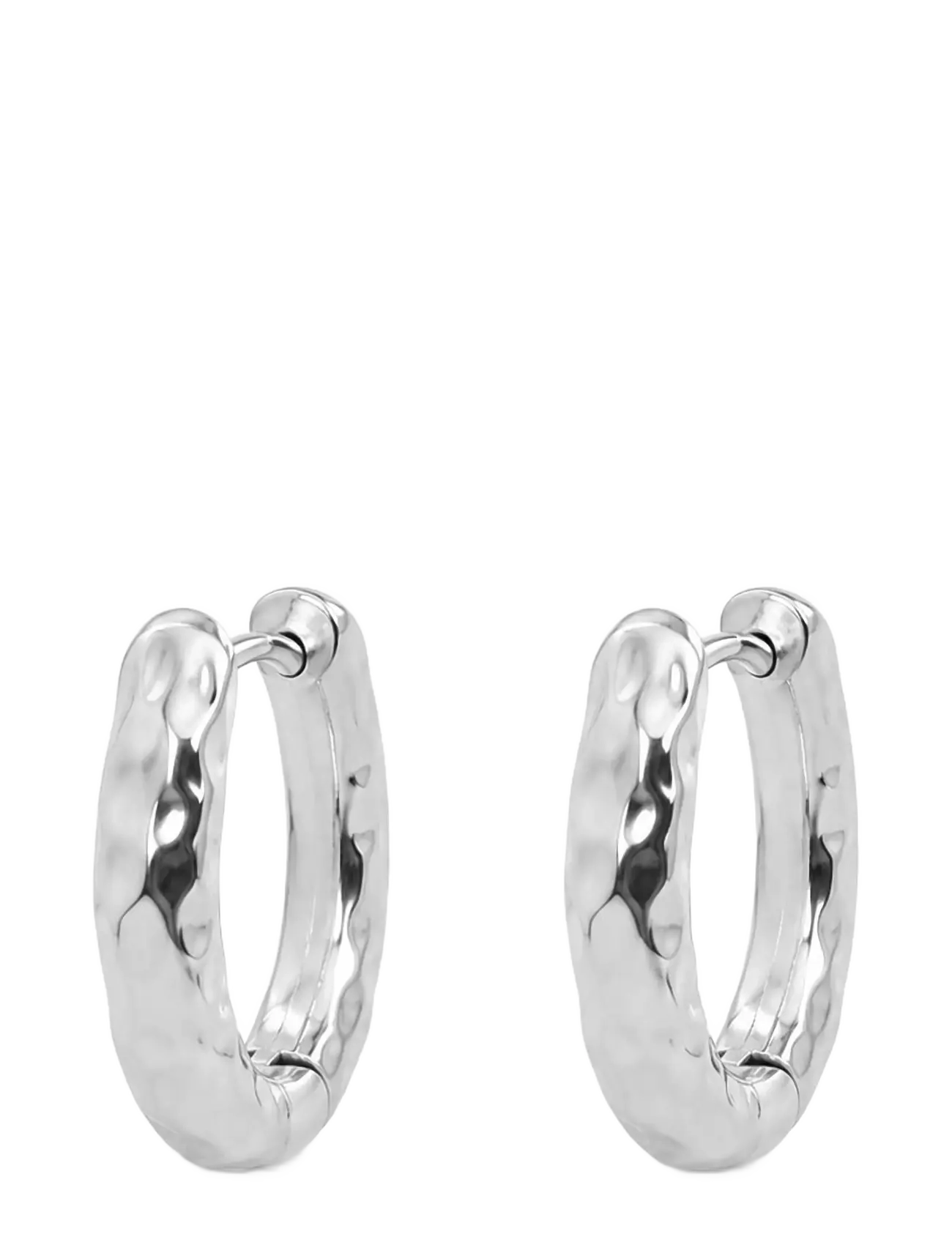 SNÖ of Sweden Union chunky hammered ear 20mm plain s - Onesize - Smykker - PLAIN S / silver