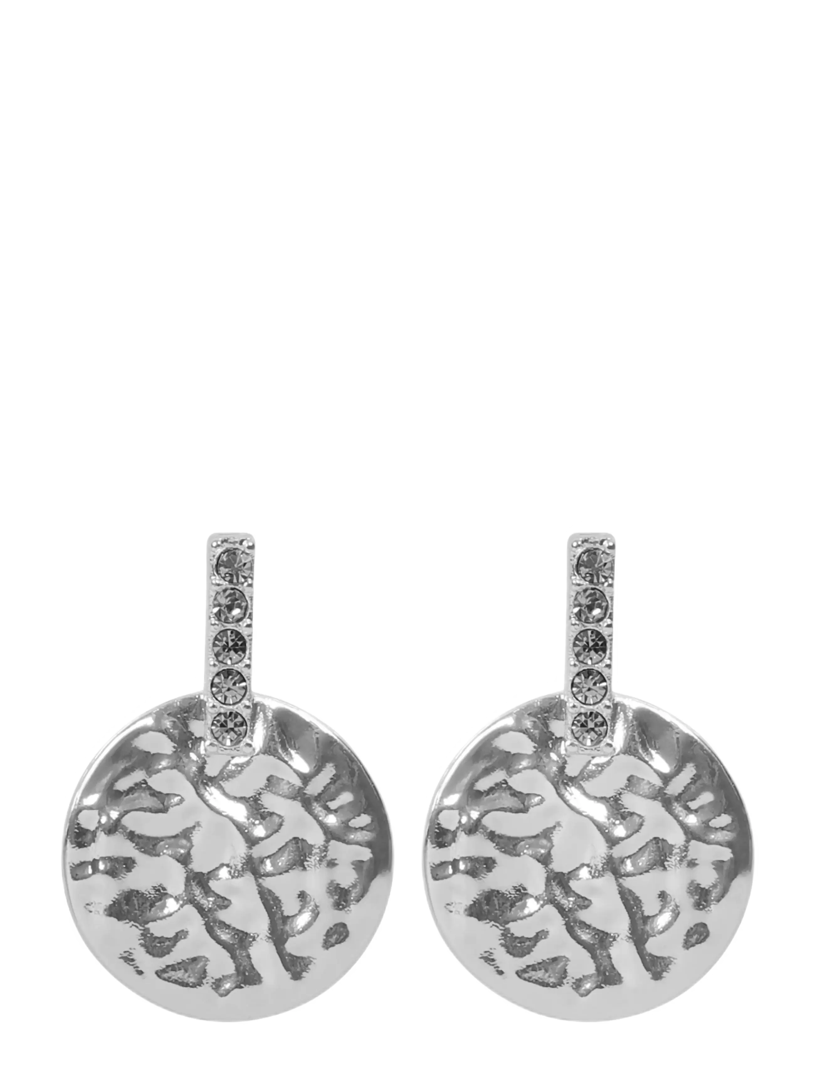 SNÖ of Sweden - Union Casey hammered ear s/clear - Onesize - små øredobber - s/clear - 1