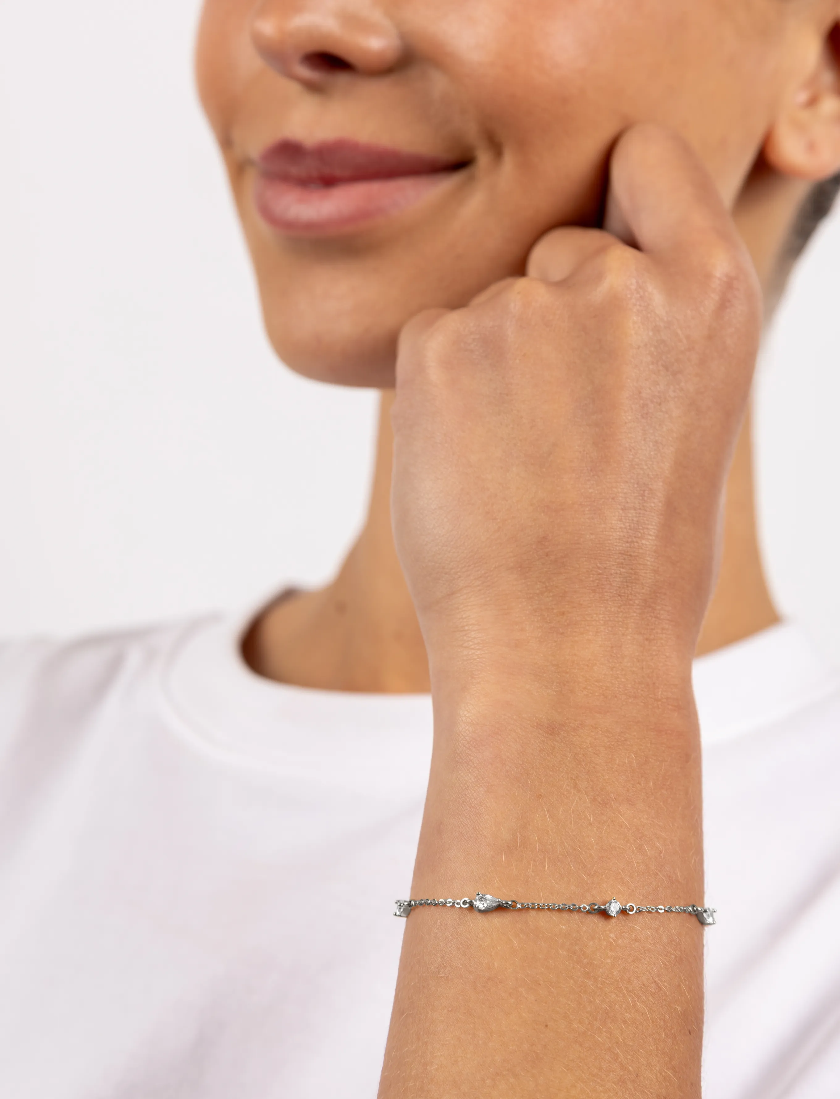 SNÖ of Sweden Trinity Brace S/Clear - Onesize, One Size, Silver, Armbånd > Kædearmbånd, Dame