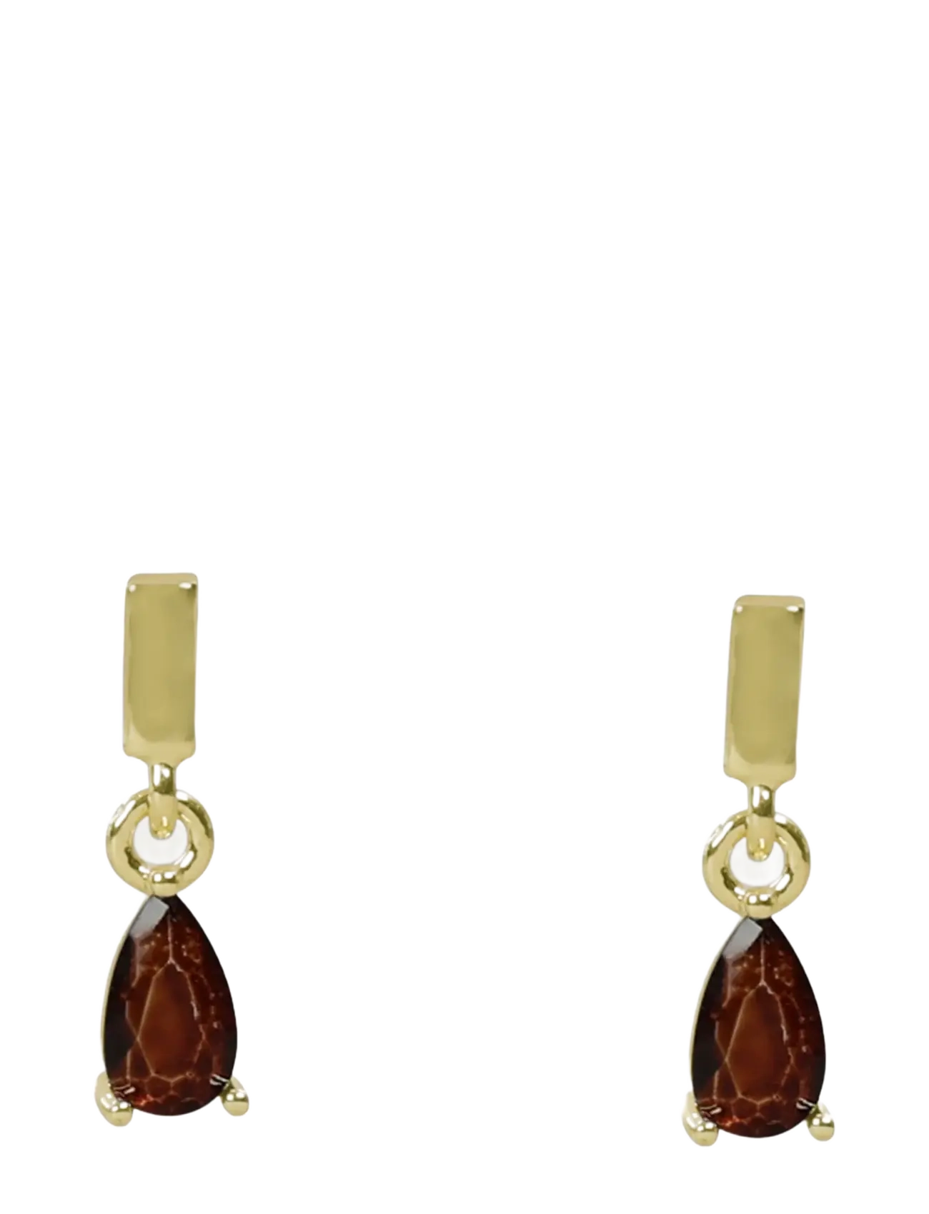 SNÖ of Sweden Trinity drop pin ear  g/brown - Onesize - Ohrringe - G/BROWN / brown