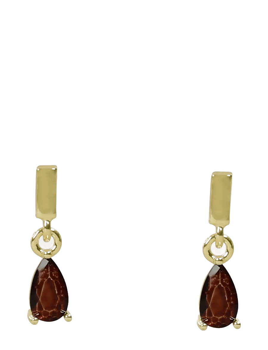 SNÖ of Sweden - Trinity drop pin ear g/brown - Onesize - ohrhänger - g/brown - 1