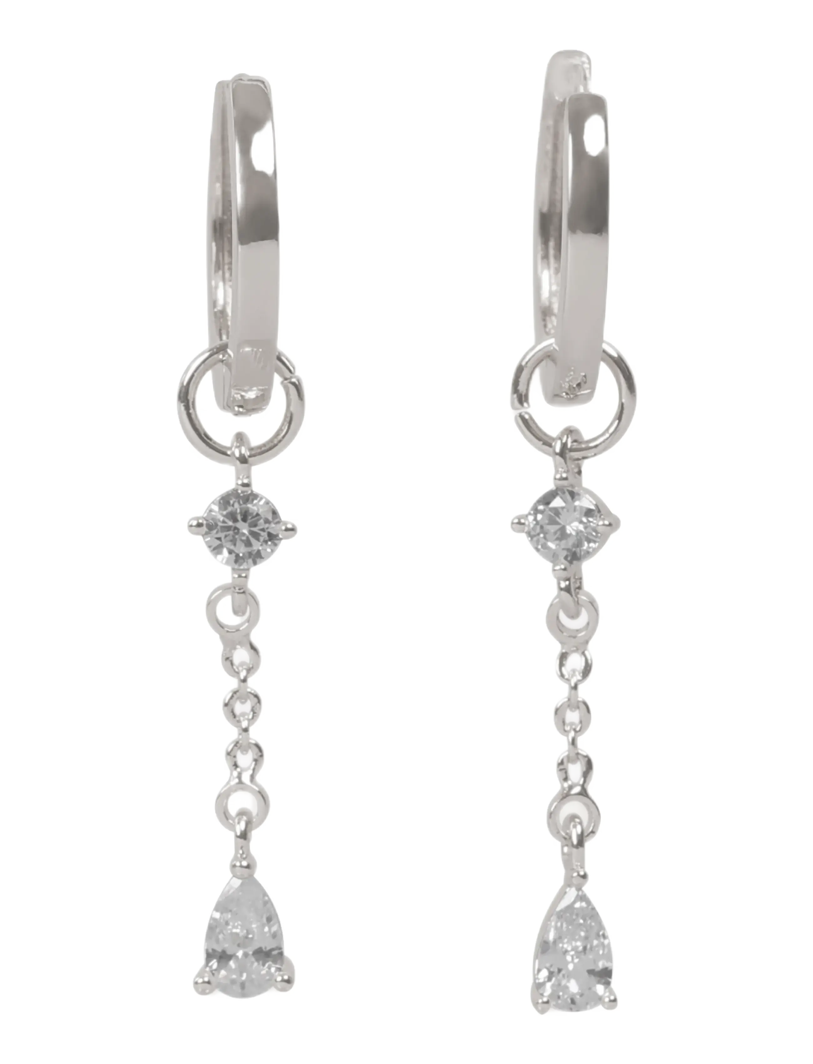 SNÖ of Sweden Trinity chain pendant ring ear s/clear - Onesize - SNÖ of Sweden - S/CLEAR / silver