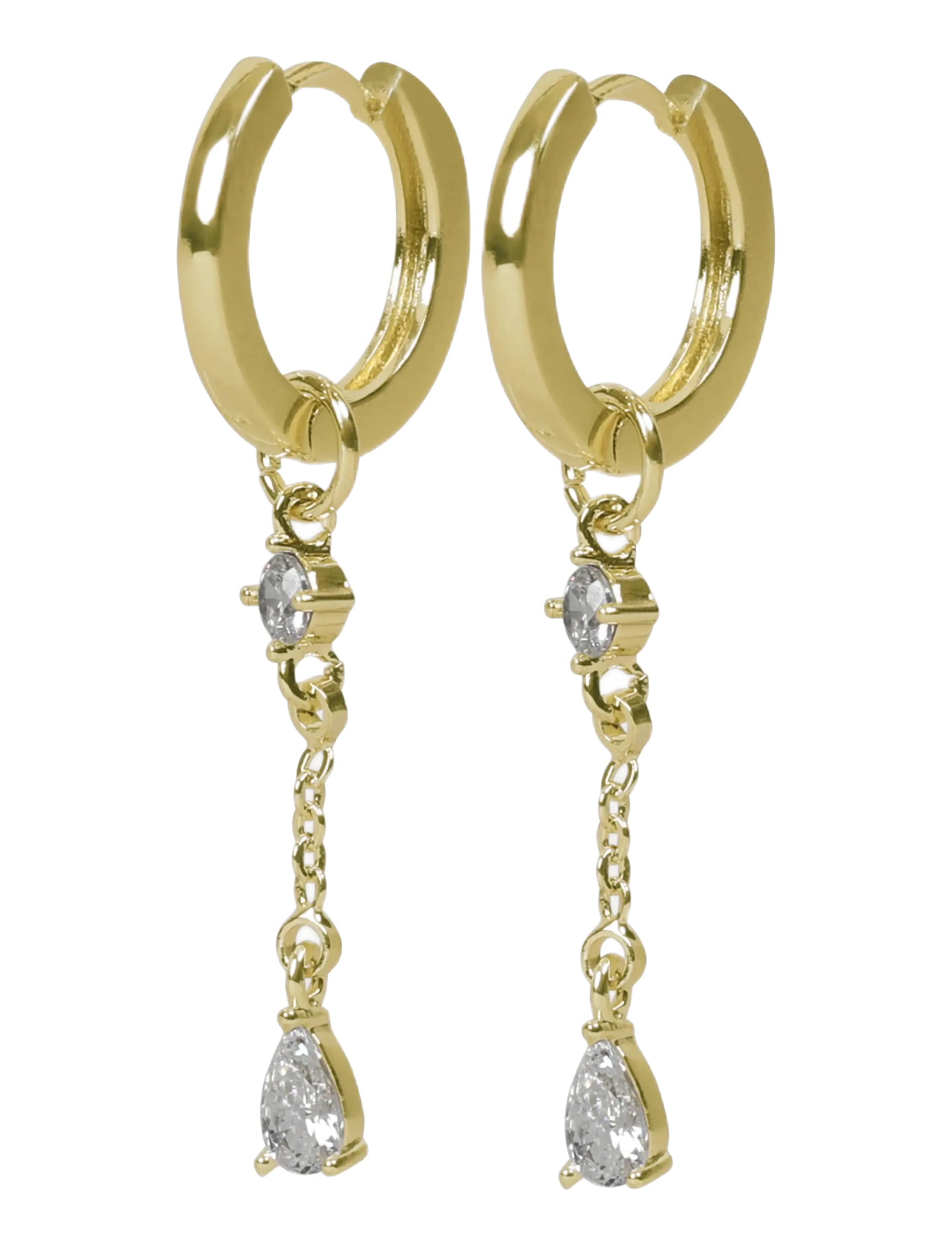 SNÖ of Sweden Trinity chain pendant ring ear g/clear - Onesize - SNÖ of Sweden - G/CLEAR / gold
