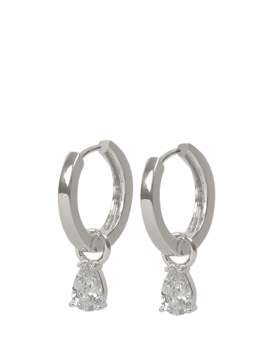 SNÖ of Sweden - Trinity drop pendant ring ear s/clear - Onesize - ohrhänger - s/clear - 2