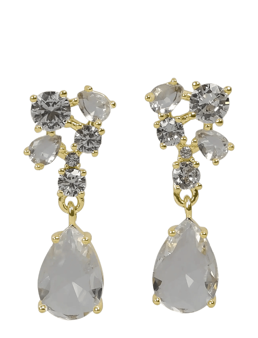 SNÖ of Sweden - Trinity crystal pendant ear g/clear - Onesize - ohrhänger - g/clear - 1