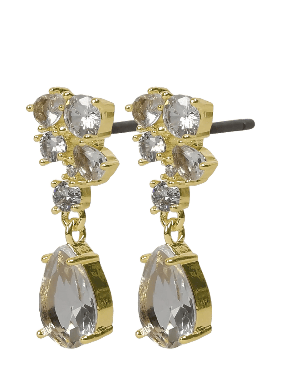 SNÖ of Sweden - Trinity crystal pendant ear g/clear - Onesize - ohrhänger - g/clear - 2
