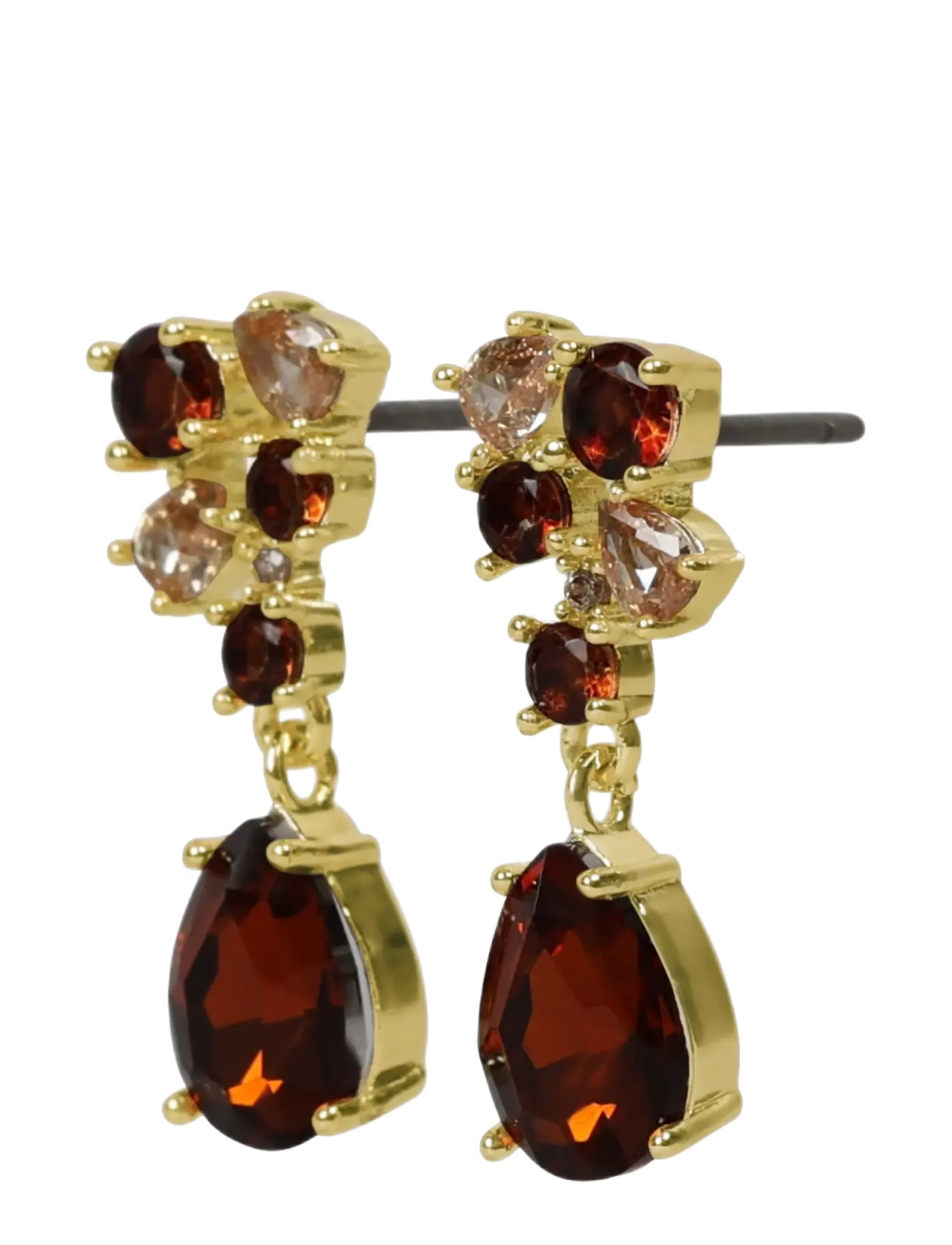 SNÖ of Sweden - Trinity crystal pendant ear g/mix champagne - Onesize - ohrhänger - g/mix champagne - 2