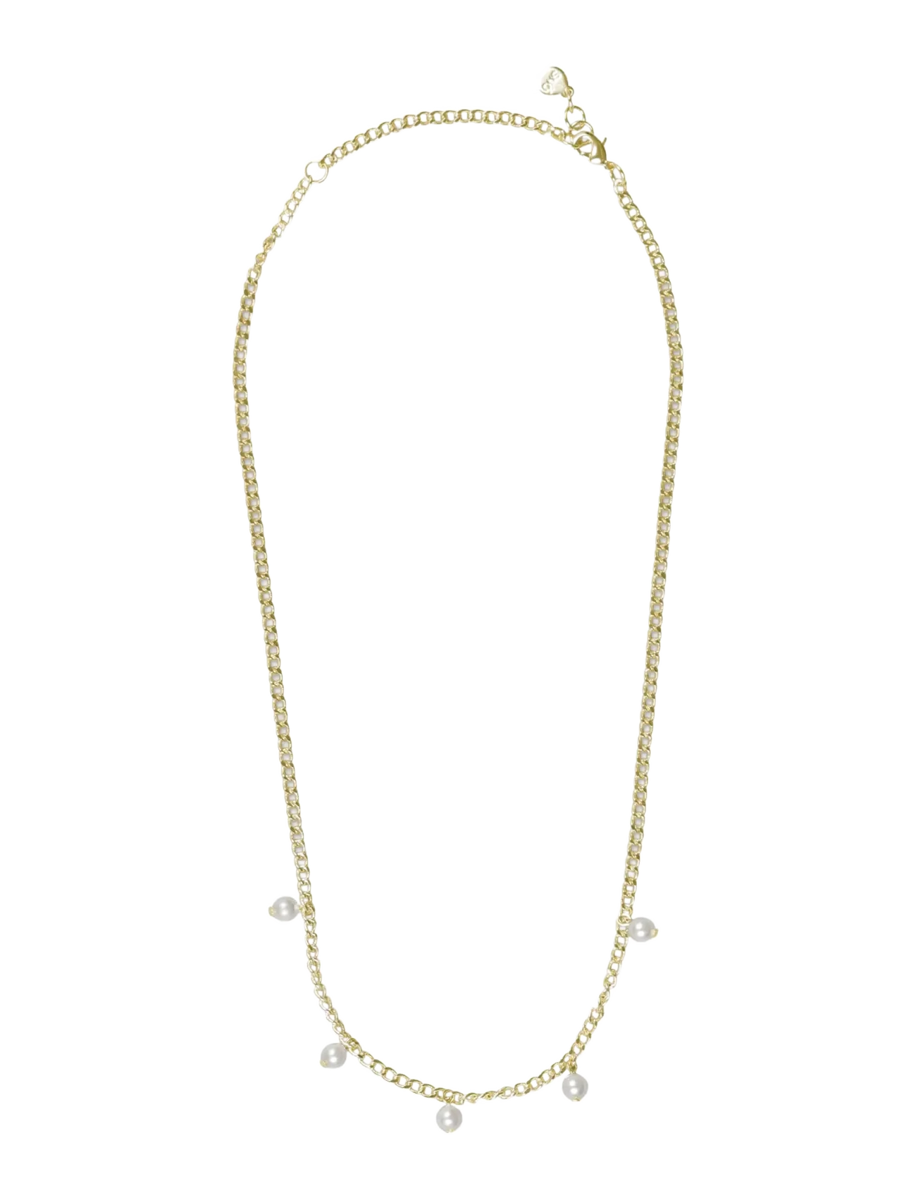 SNÖ of Sweden Largo pearl charm neck 2 40-45 g/white - Onesize - Smykker - G/WHITE / gold