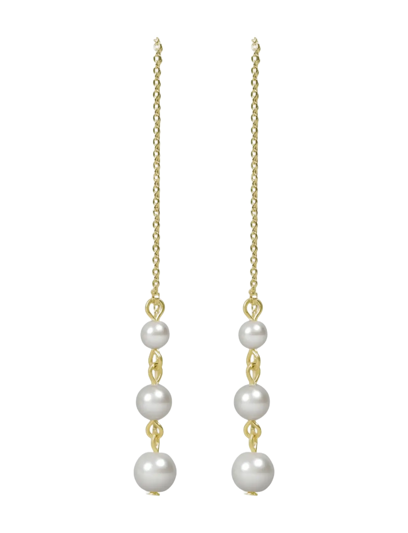 SNÖ of Sweden Largo chain pearl ear  g/white - Onesize - Smykker - G/WHITE / gold