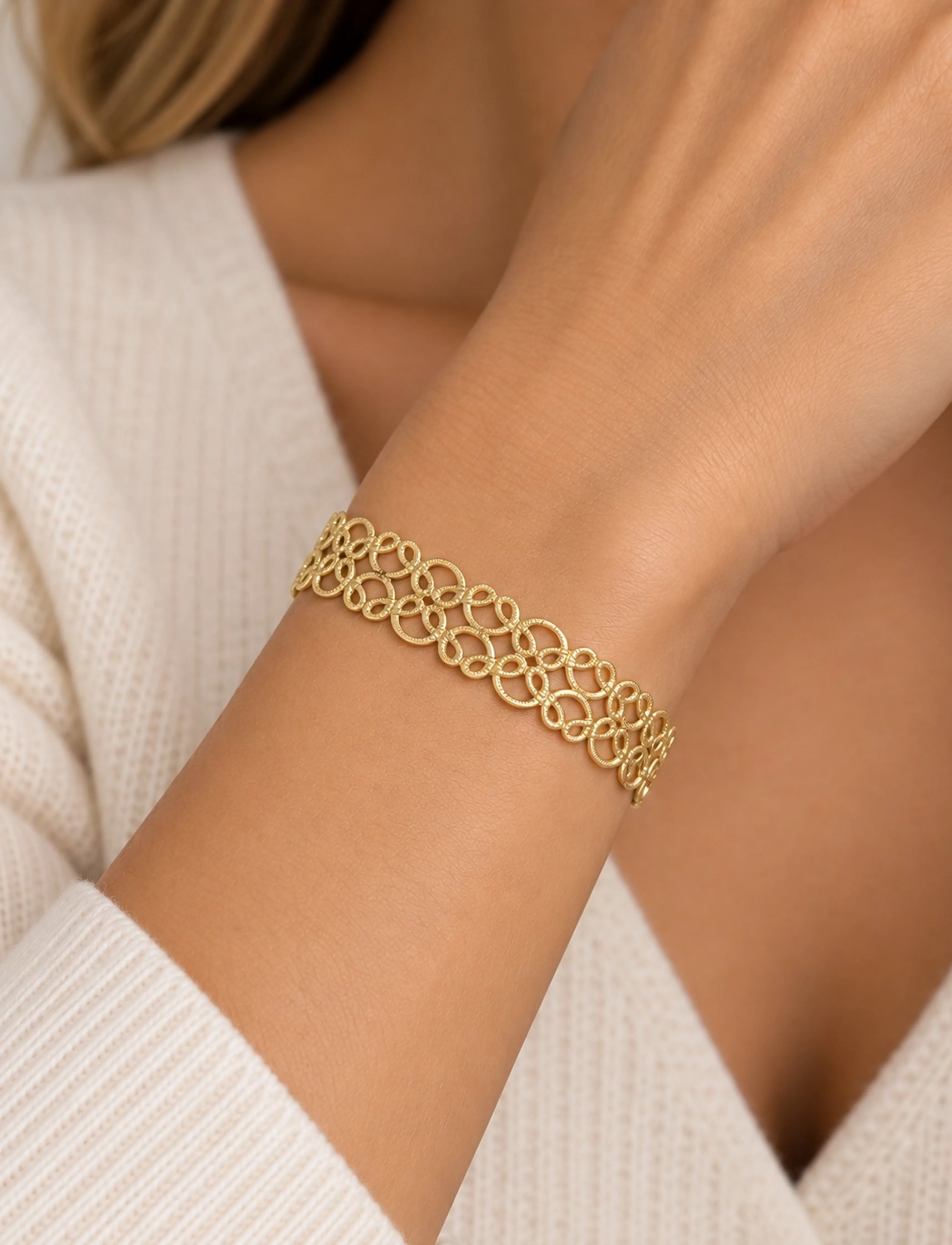 SNÖ of Sweden - Lacy bangle plain g - Onesize - armringe - plain g - 0