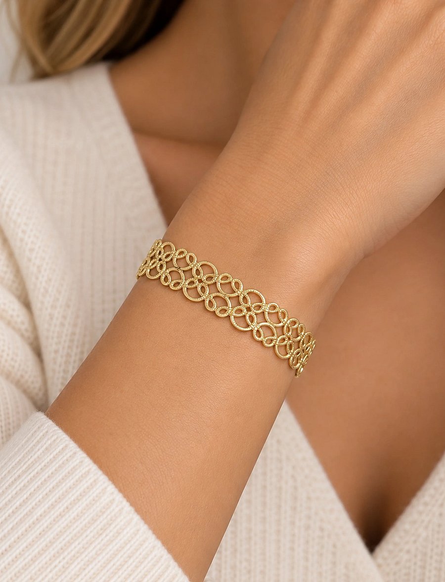SNÖ of Sweden - Lacy bangle plain g - Onesize - armringe - plain g - 0