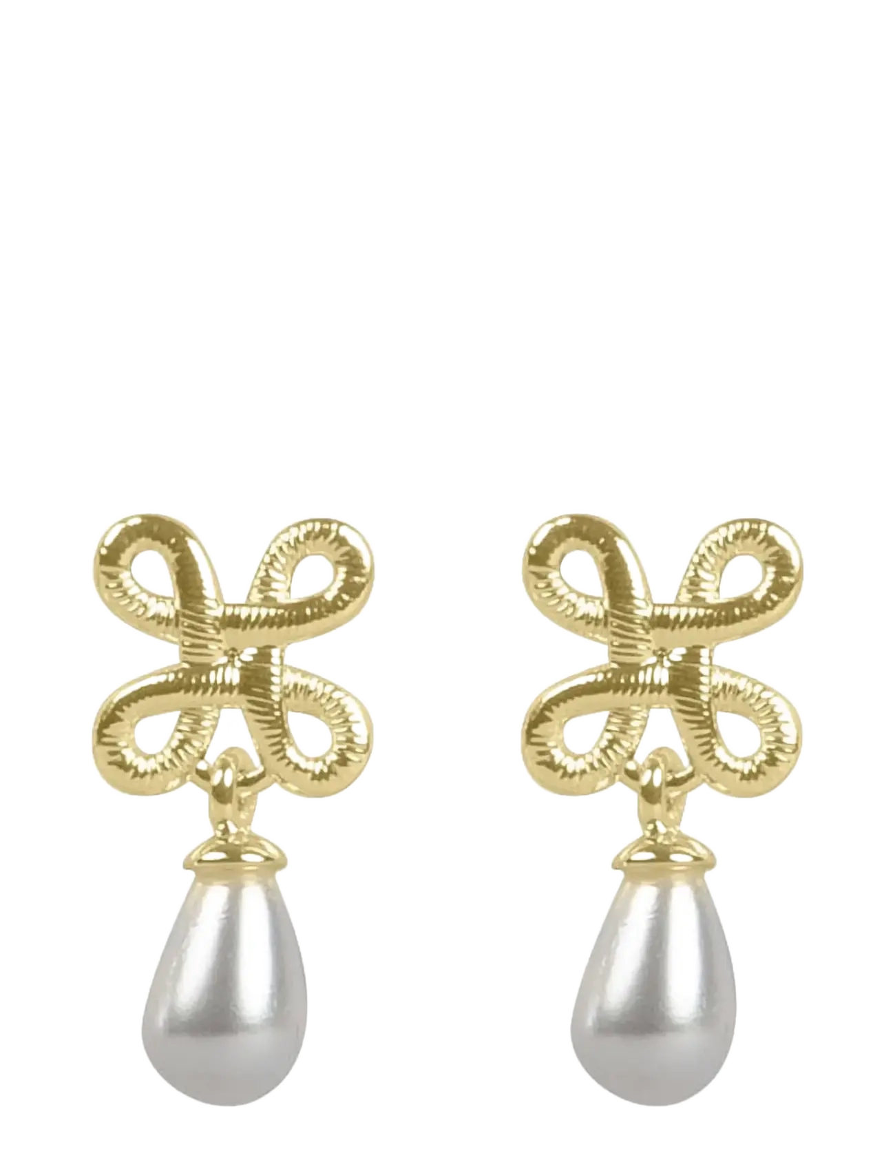 SNÖ of Sweden Lacy pearl pendant ear g/white - Onesize - SNÖ of Sweden - G/WHITE / gold