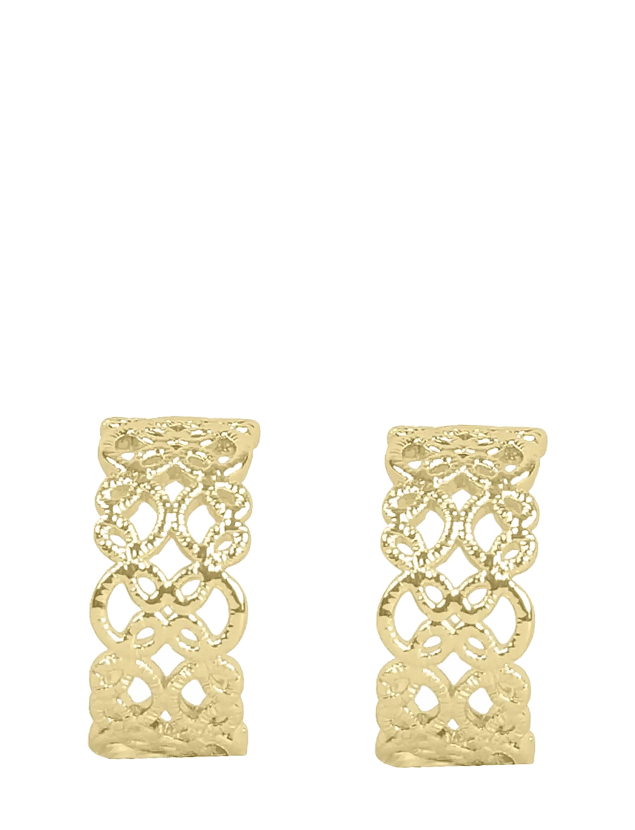 SNÖ of Sweden - Lacy oval ear plain g - Onesize - creoler & hoops - plain g - 1