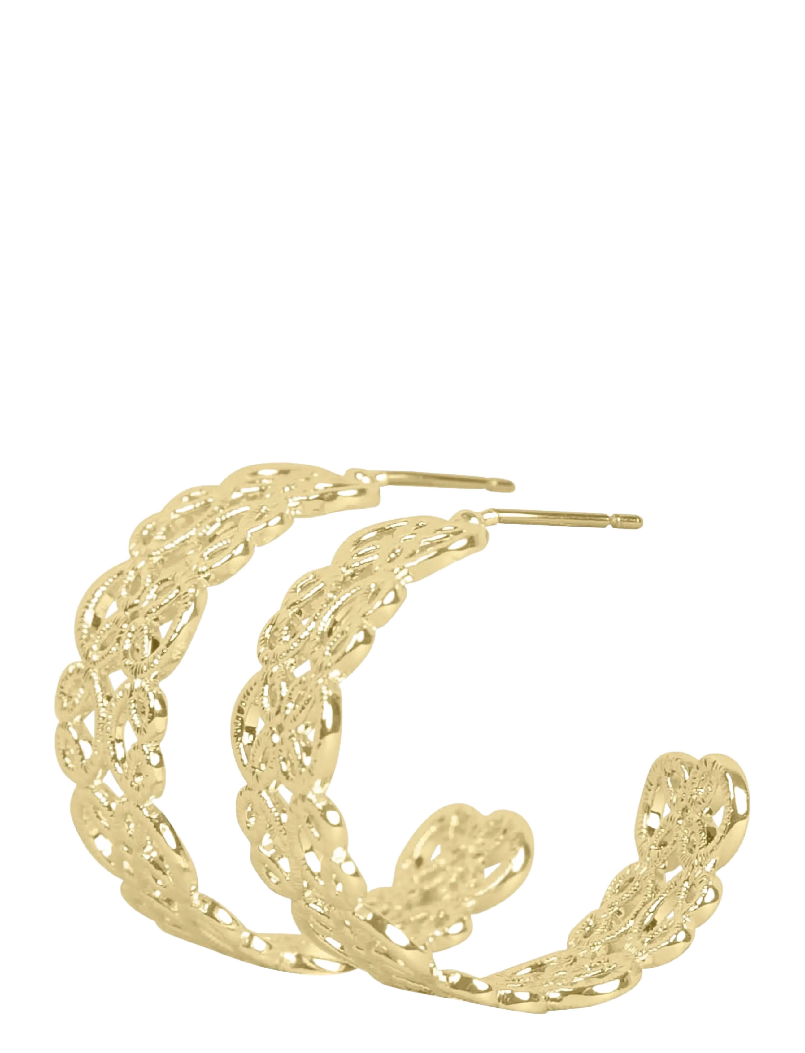 SNÖ of Sweden - Lacy oval ear plain g - Onesize - creoler & hoops - plain g - 2