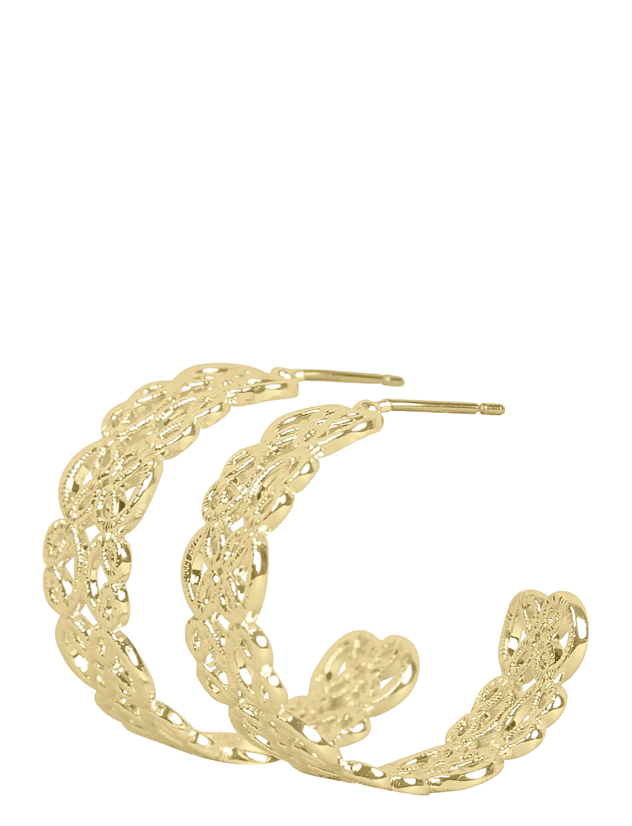 SNÖ of Sweden - Lacy oval ear plain g - Onesize - creoler & hoops - plain g - 2