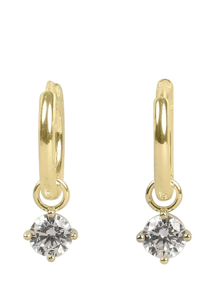 SNÖ of Sweden - Nova crystal pendant ring ear g/clear - Onesize - Øreringe med vedhæng - g/clear - 1