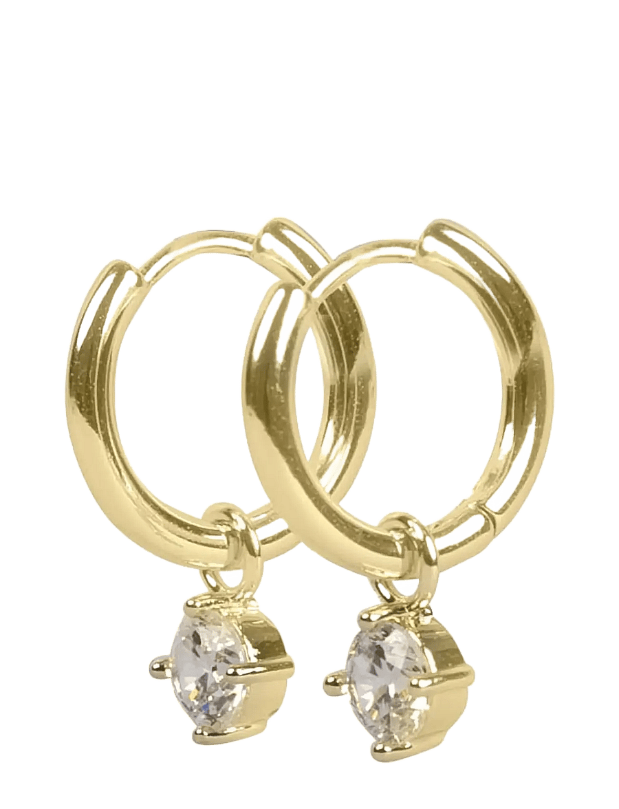 SNÖ of Sweden - Nova crystal pendant ring ear g/clear - Onesize - Øreringe med vedhæng - g/clear - 2