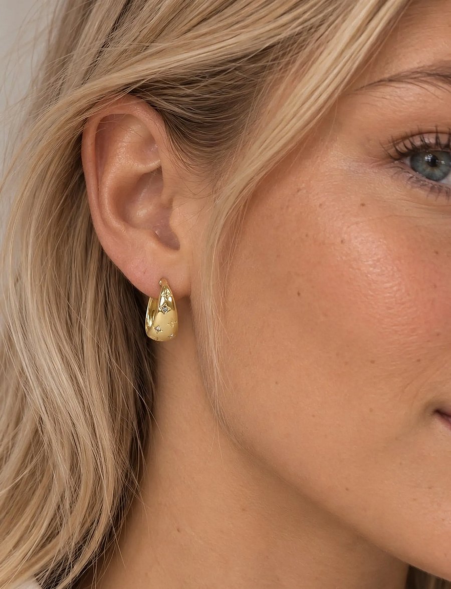 SNÖ of Sweden - Nova honey ear g/clear - Onesize - creoler & hoops - g/clear - 0