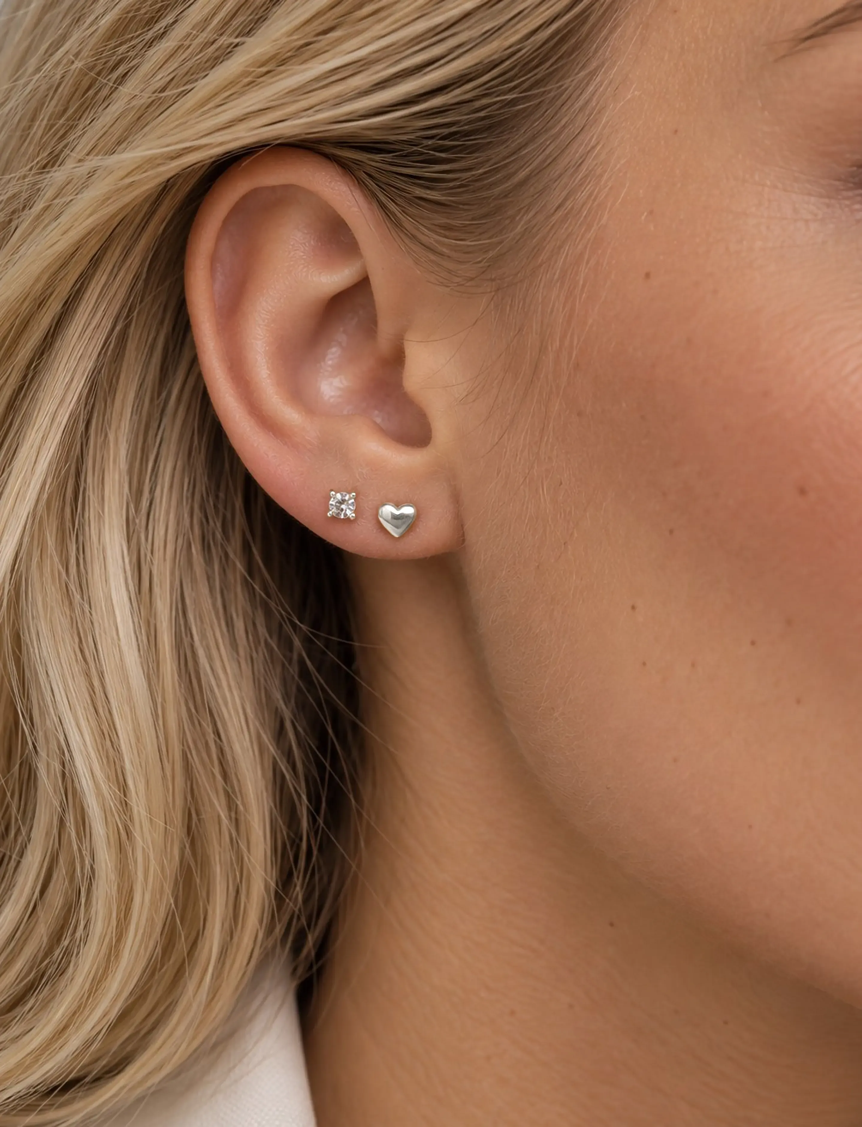 SNÖ of Sweden - Sky heart ear set s/clear - Onesize - Ørestikker - s/clear - 0