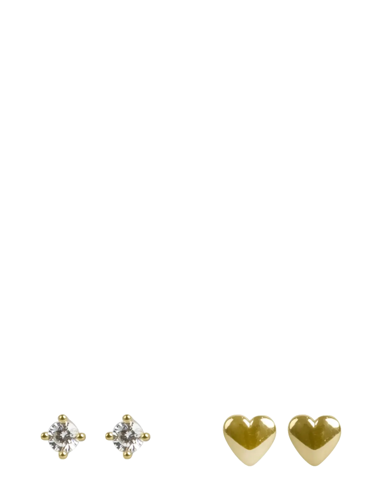SNÖ of Sweden Sky heart ear set g/clear - Onesize - SNÖ of Sweden - G/CLEAR / gold