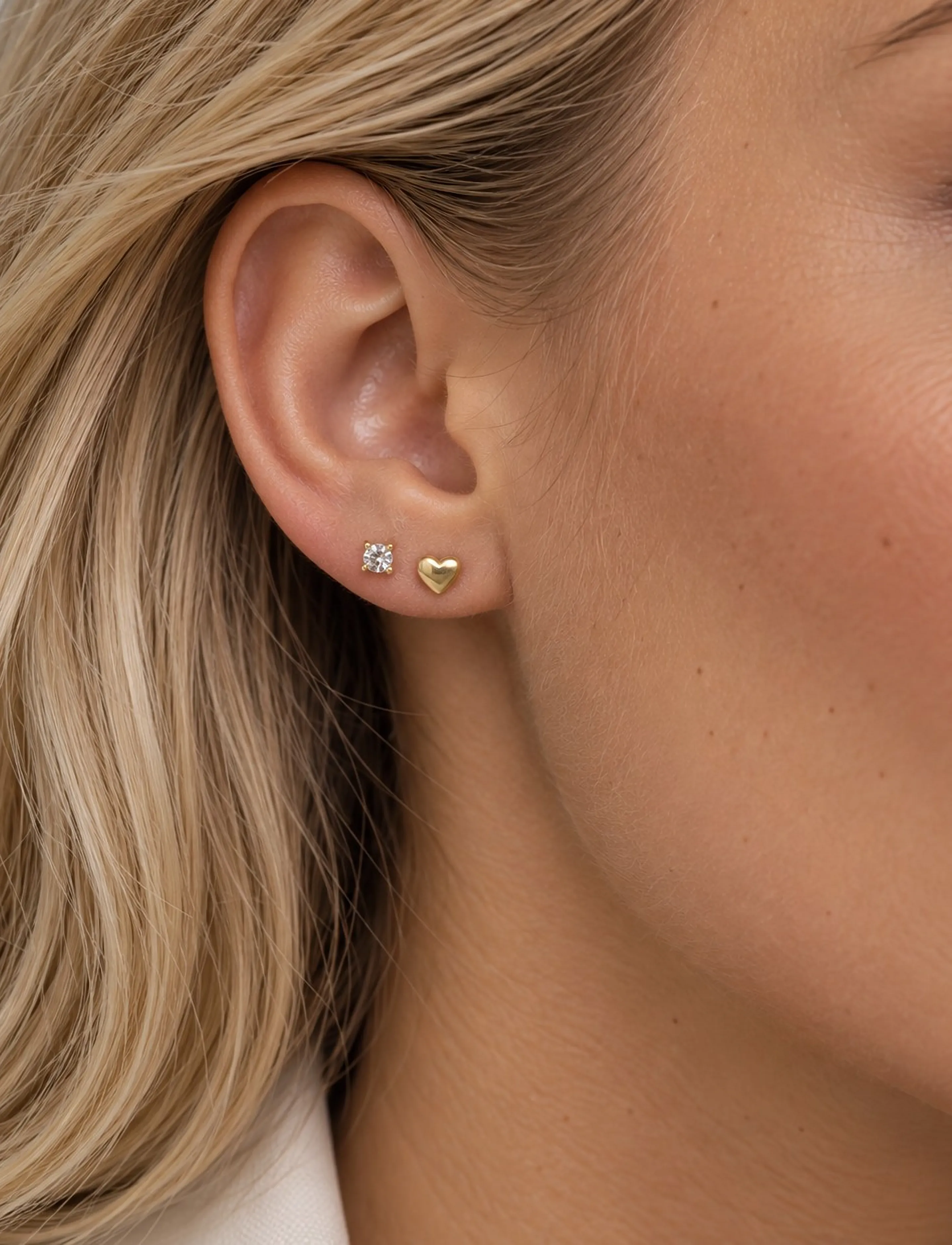 SNÖ of Sweden - Sky heart ear set g/clear - Onesize - Ørestikker - g/clear - 0