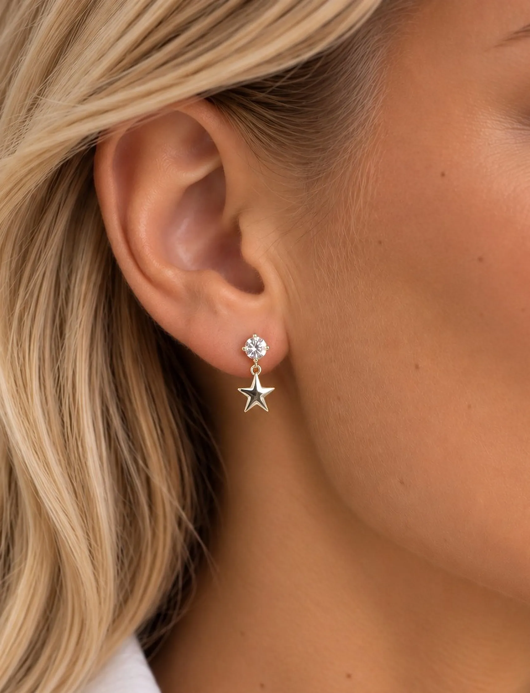 SNÖ of Sweden - Sky star crystal ear s/clear - Onesize - Øreringe med vedhæng - s/clear - 0