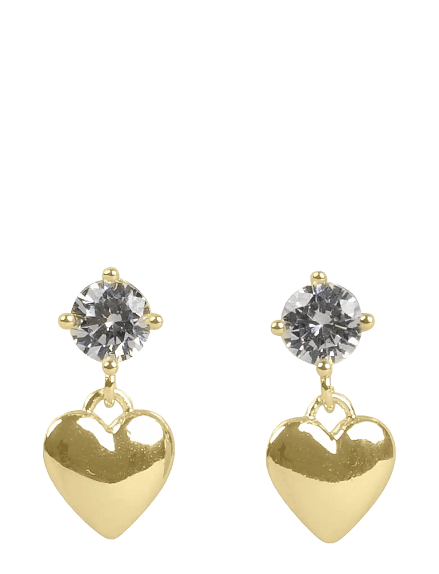 SNÖ of Sweden - Sky heart crystal ear g/clear - Onesize - Øreringe med vedhæng - g/clear - 1