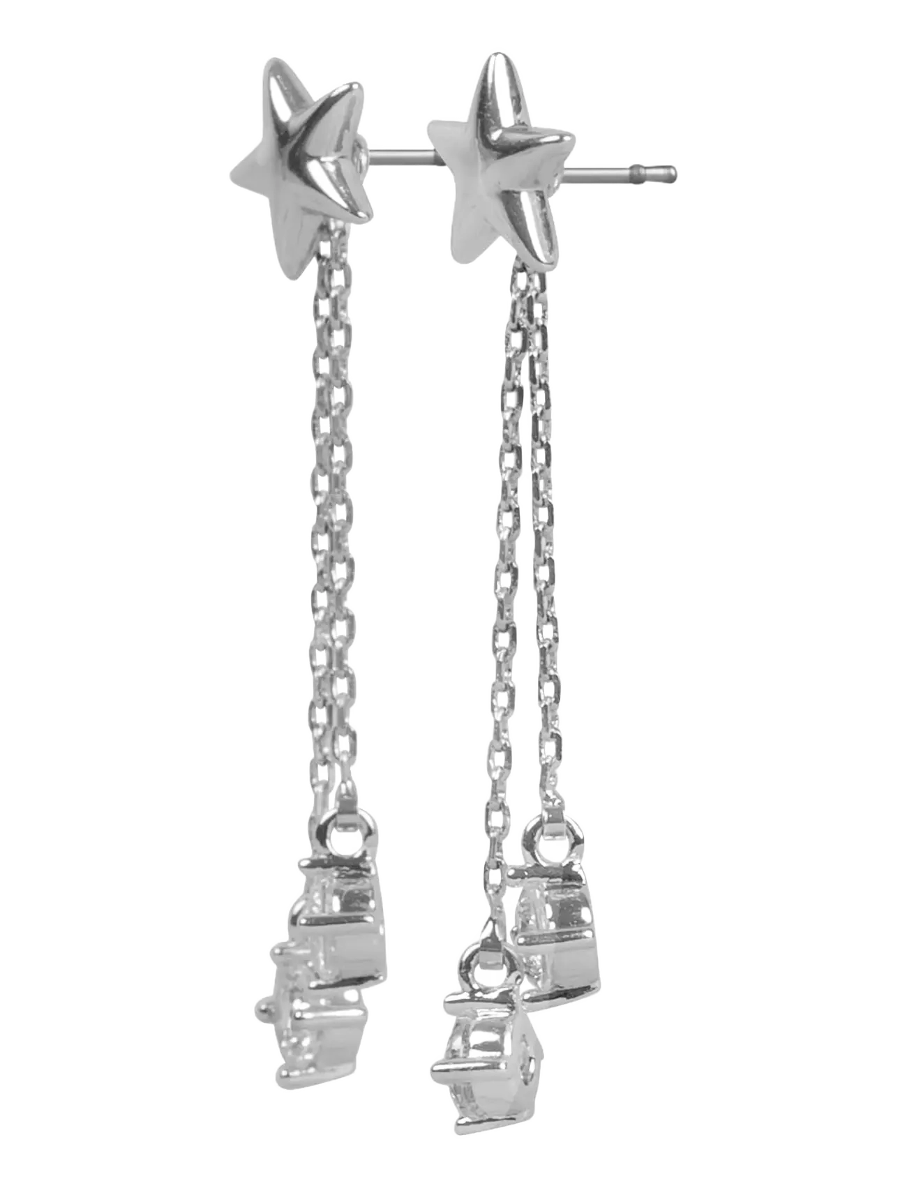 SNÖ of Sweden - Sky star chain ear s/clear - Onesize - Øreringe med vedhæng - s/clear - 2