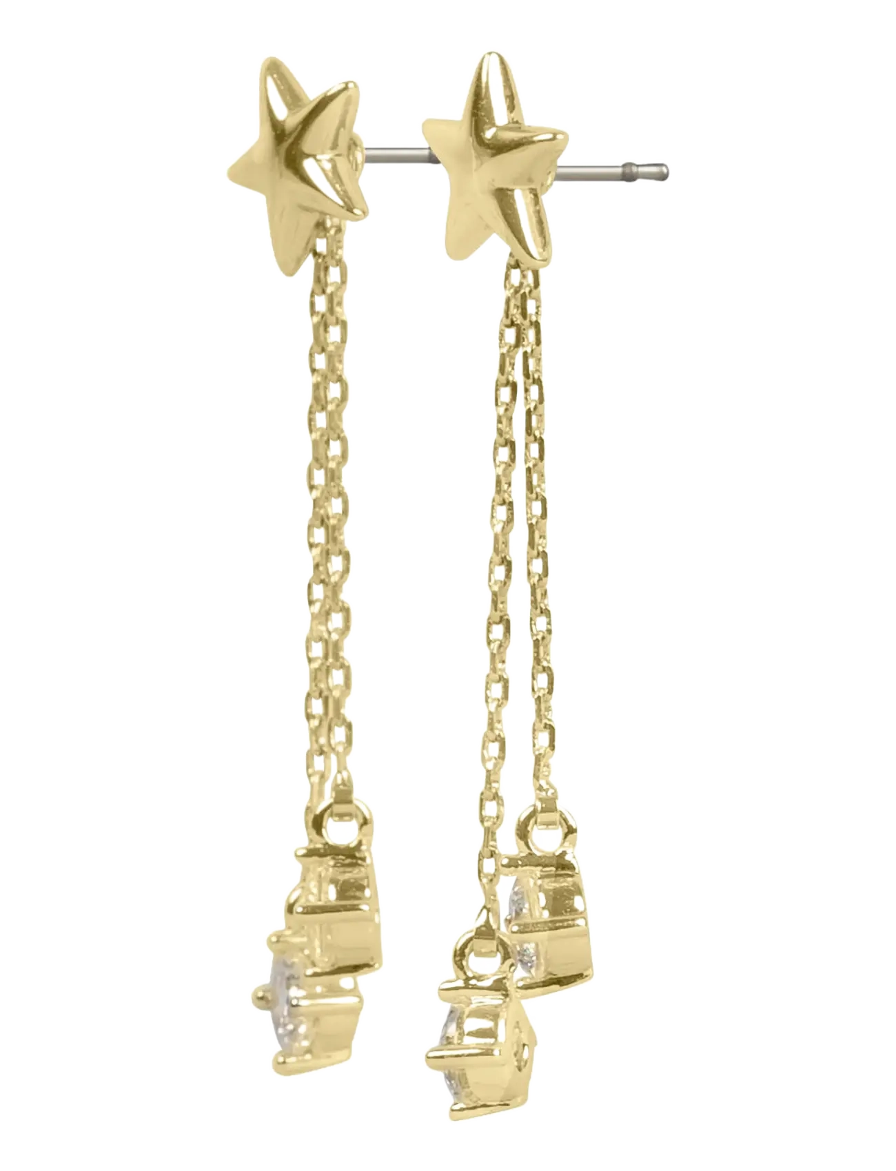 SNÖ of Sweden - Sky star chain ear g/clear - Onesize - Øreringe med vedhæng - g/clear - 2