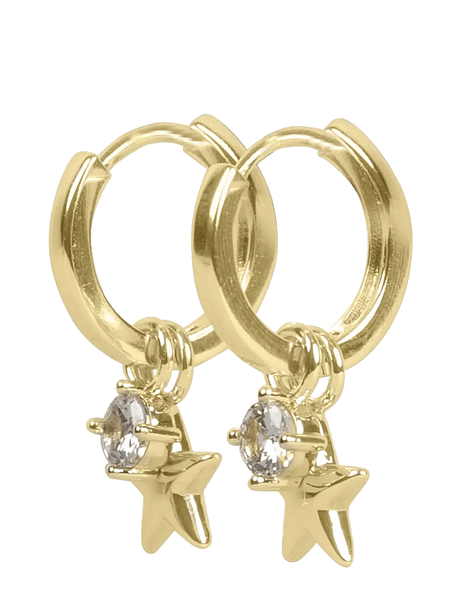 SNÖ of Sweden - Sky star pendant ring ear s/clear - Onesize - Øreringe med vedhæng - s/clear - 2