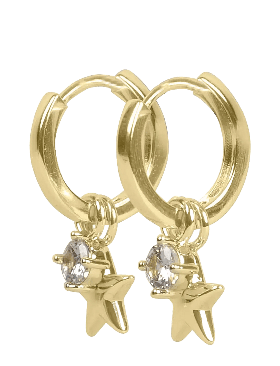 SNÖ of Sweden - Sky star pendant ring ear g/clear - Onesize - Øreringe med vedhæng - g/clear - 2