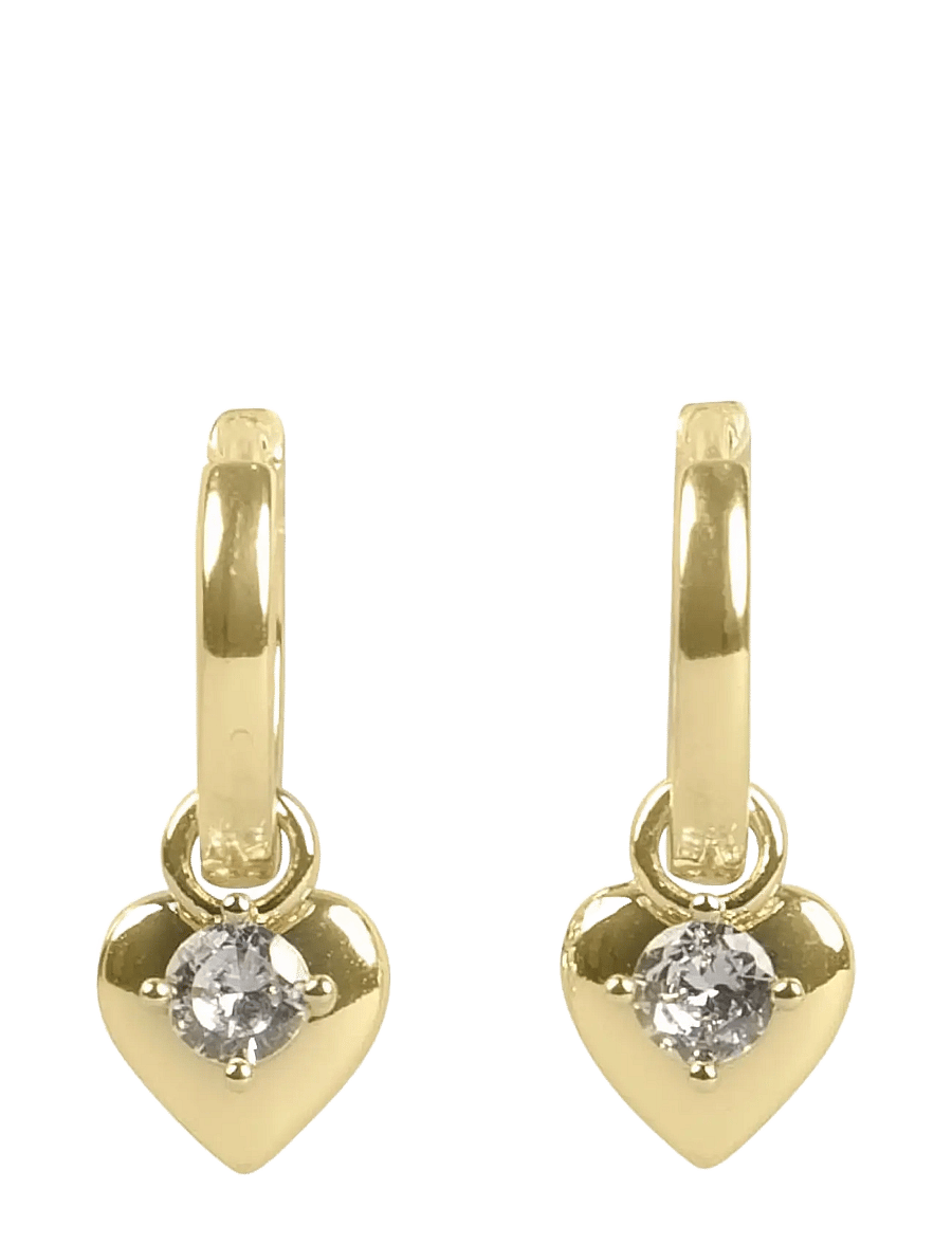 SNÖ of Sweden - Sky heart pendant ring ear g/clear - Onesize - Øreringe med vedhæng - g/clear - 1
