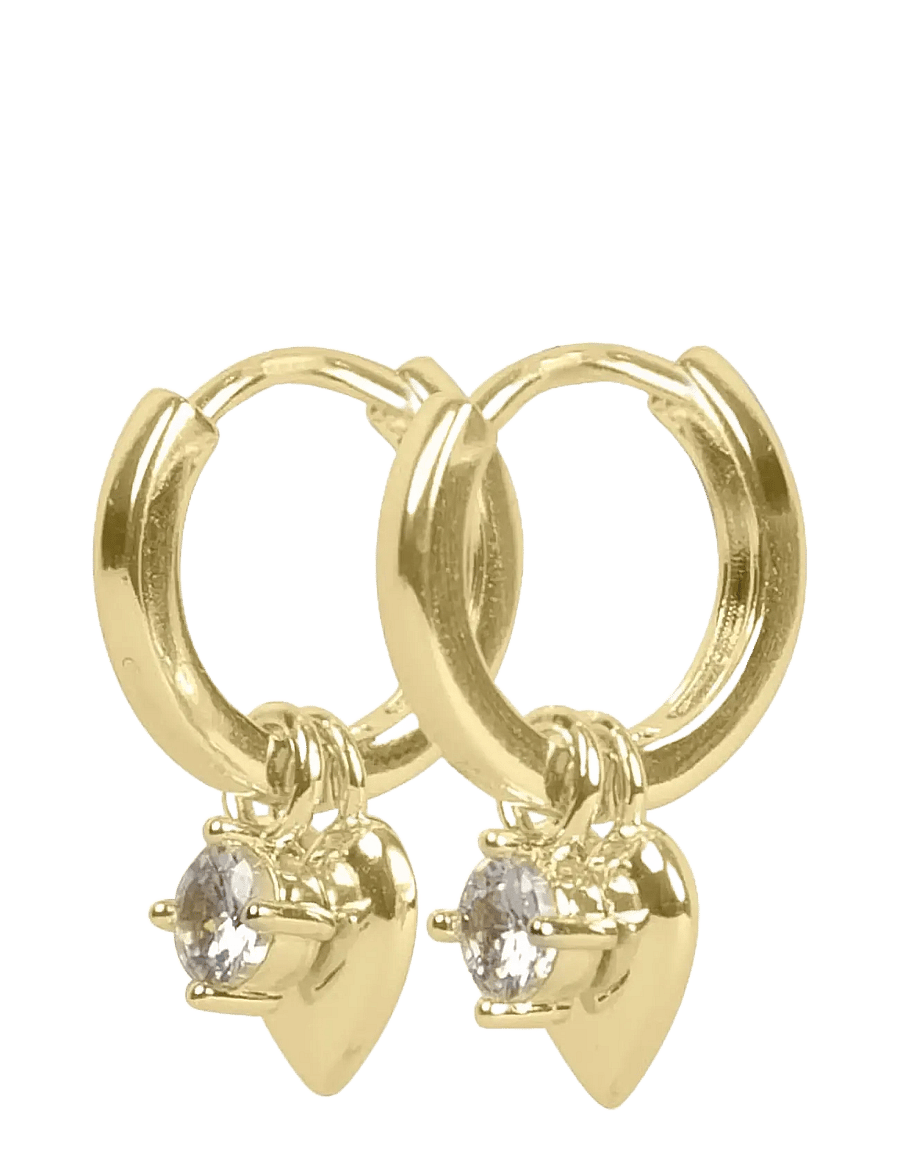 SNÖ of Sweden - Sky heart pendant ring ear g/clear - Onesize - Øreringe med vedhæng - g/clear - 2